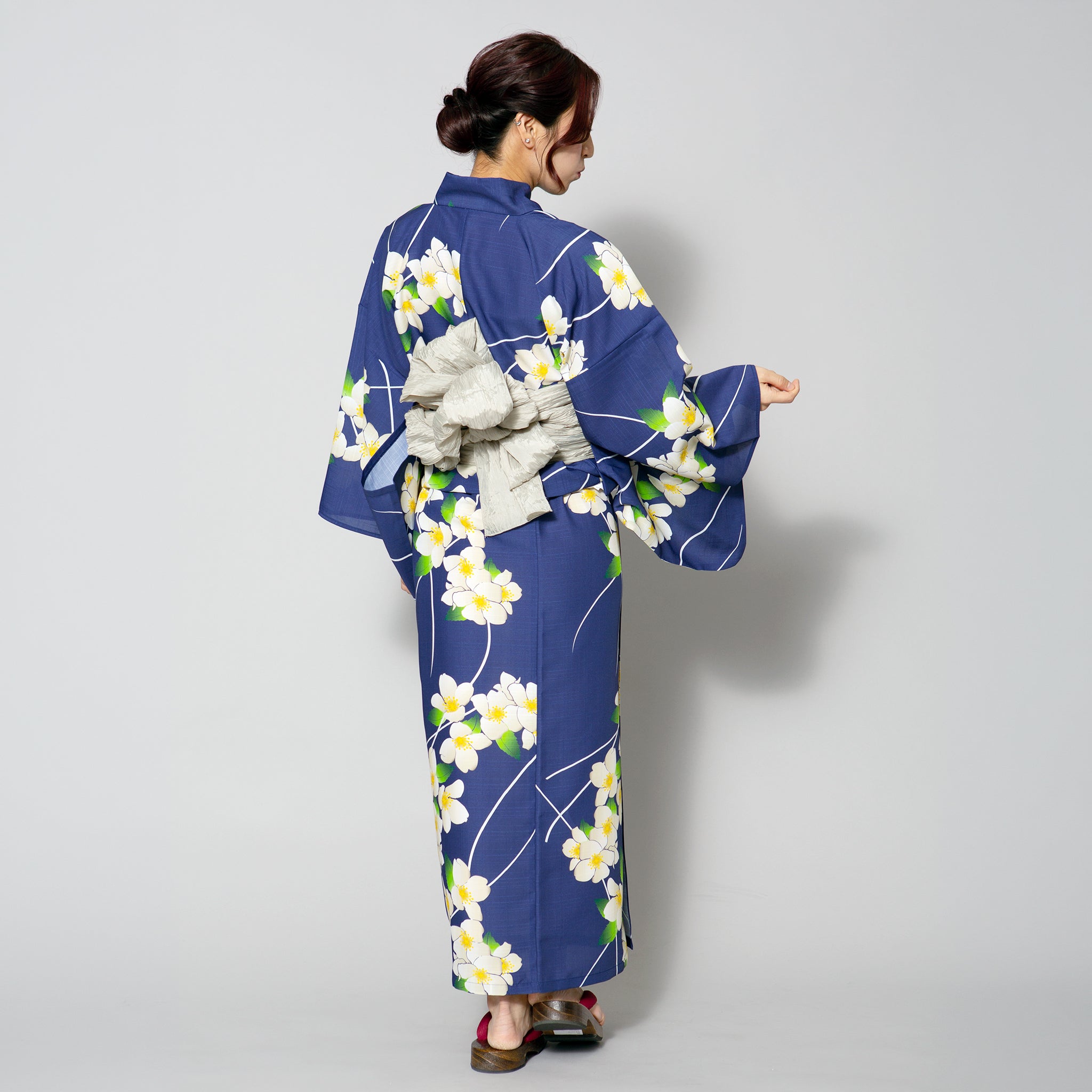 Coolpass お茶の花 浴衣3点セット(浴衣+腰ひも+兵児帯)