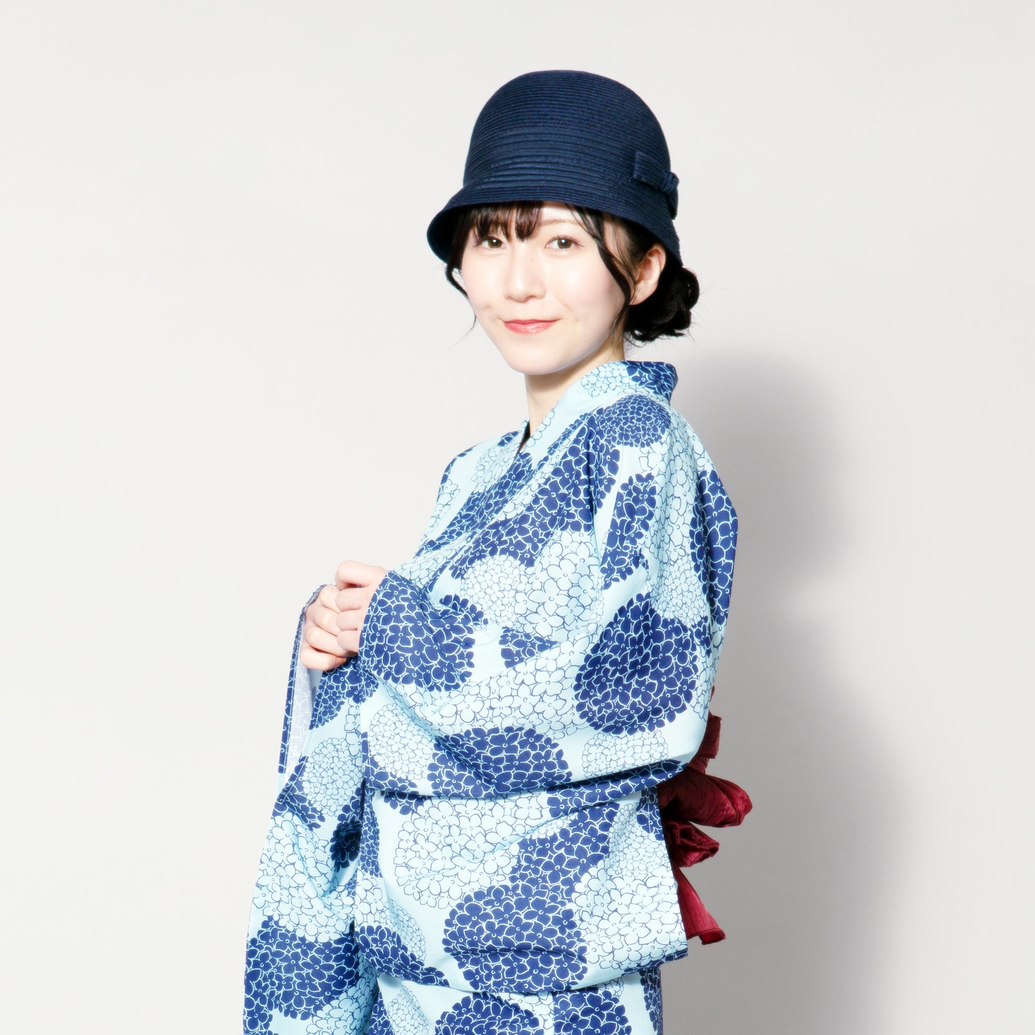 Coolpass 紫陽花 浴衣4点セット(浴衣+腰ひも+兵児帯+下駄)