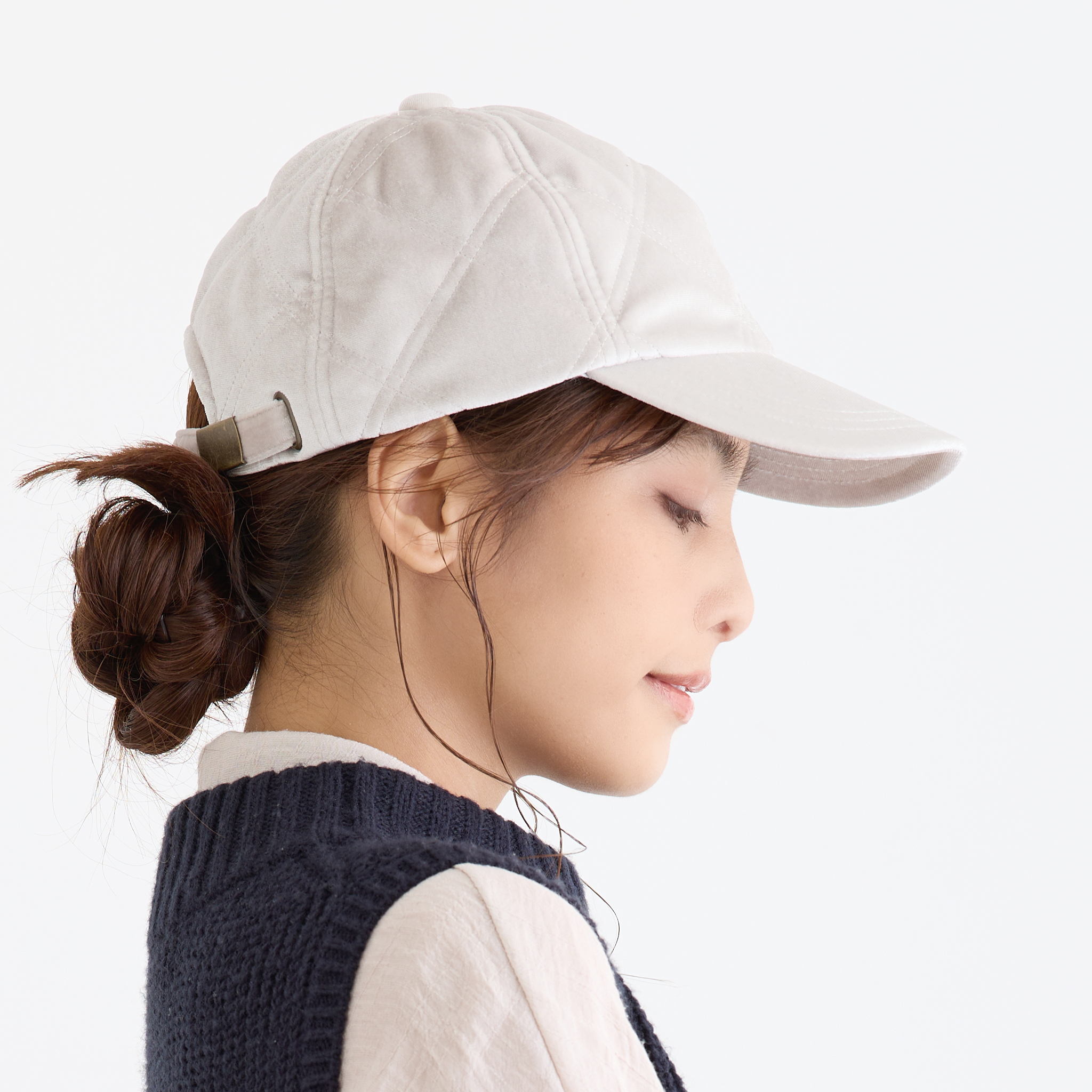 ATRENA/アトレナ  光電子糸ベロアキルティングキャップ