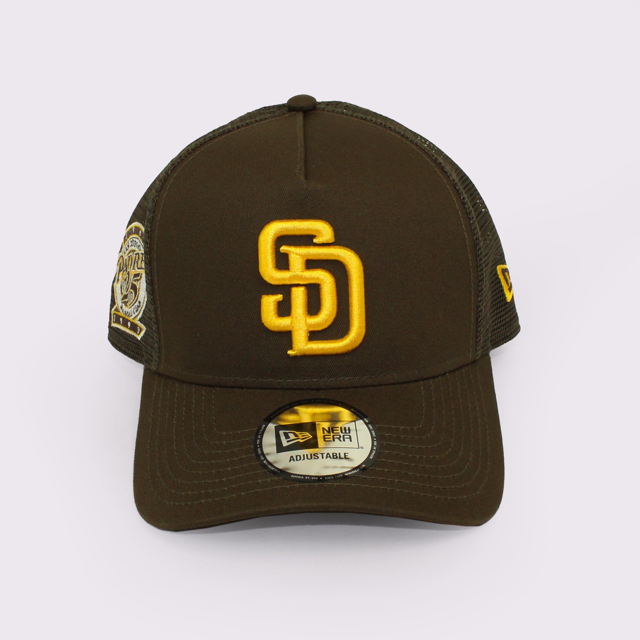 NEW ERA 9FORTY A-Frame トラッカー MLB Side Patch サンディエゴ・パドレス ウォルナット