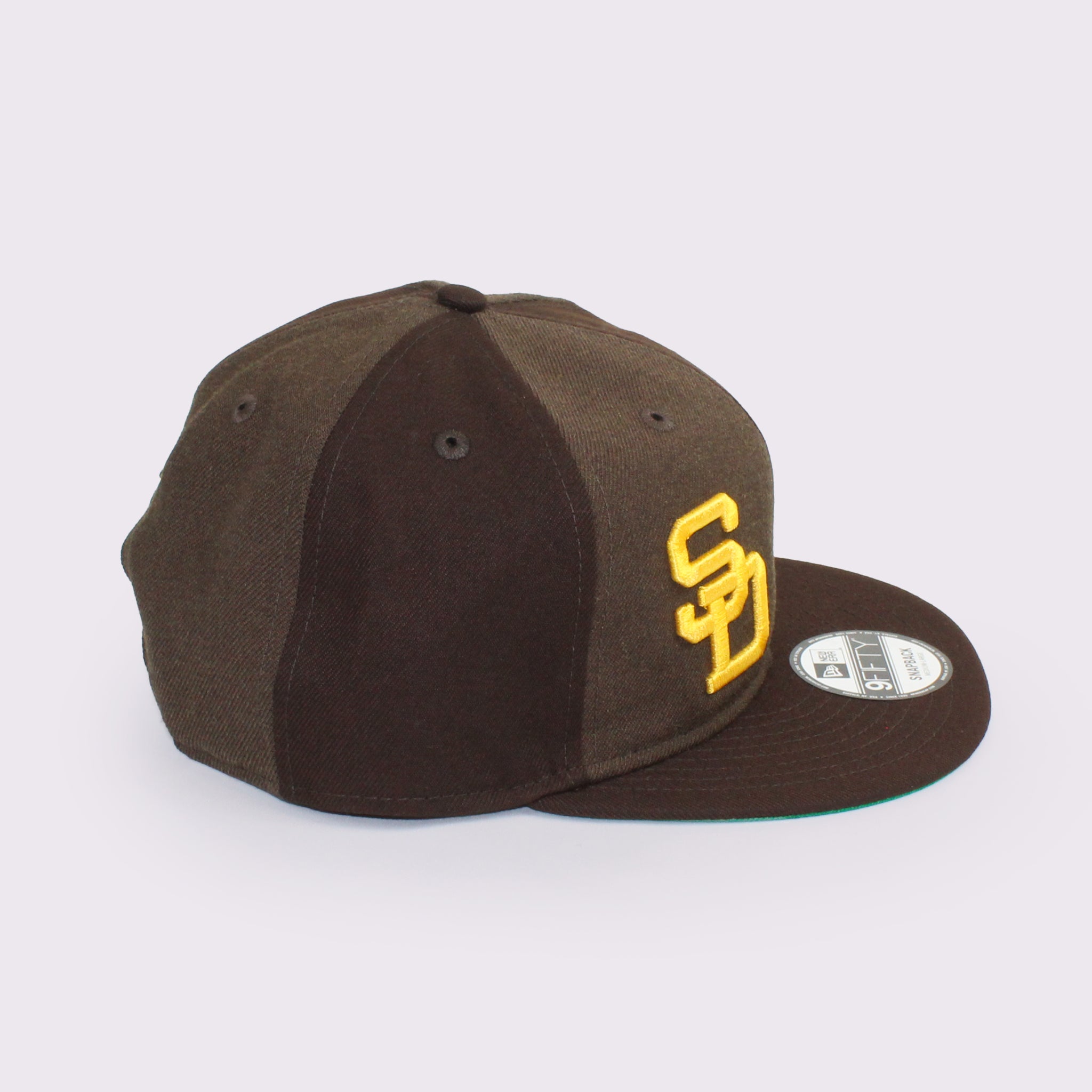 NEW ERA 9FIFTY ソフトバックラム MLB ダブルロゴ サンディエゴ・パドレス クーパーズタウン バーントウッド ケリーグリーン