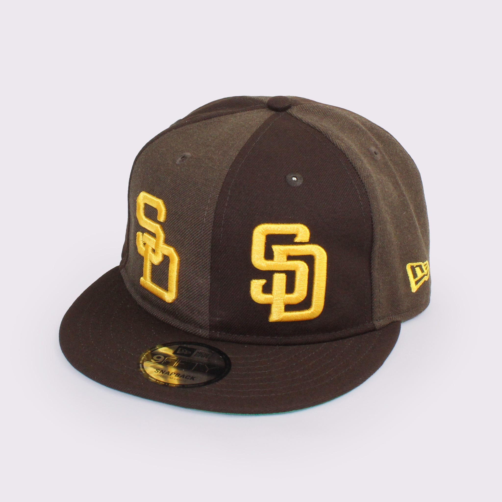 NEW ERA 9FIFTY ソフトバックラム MLB ダブルロゴ サンディエゴ・パドレス クーパーズタウン バーントウッド ケリーグリーン