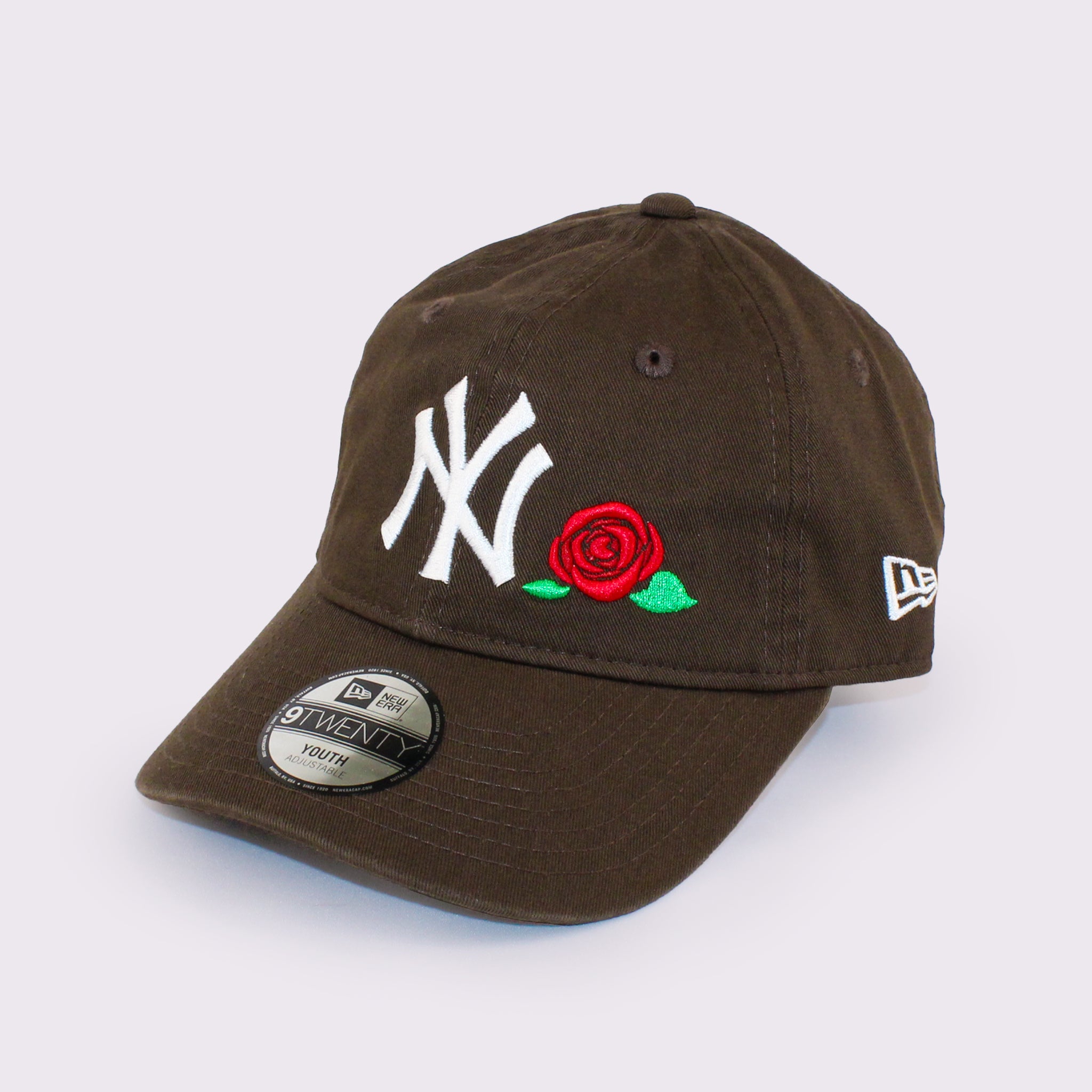 NEW ERA キッズ Youth 9TWENTY ローズ エンブロイダリー ニューヨーク・ヤンキース ウォルナット