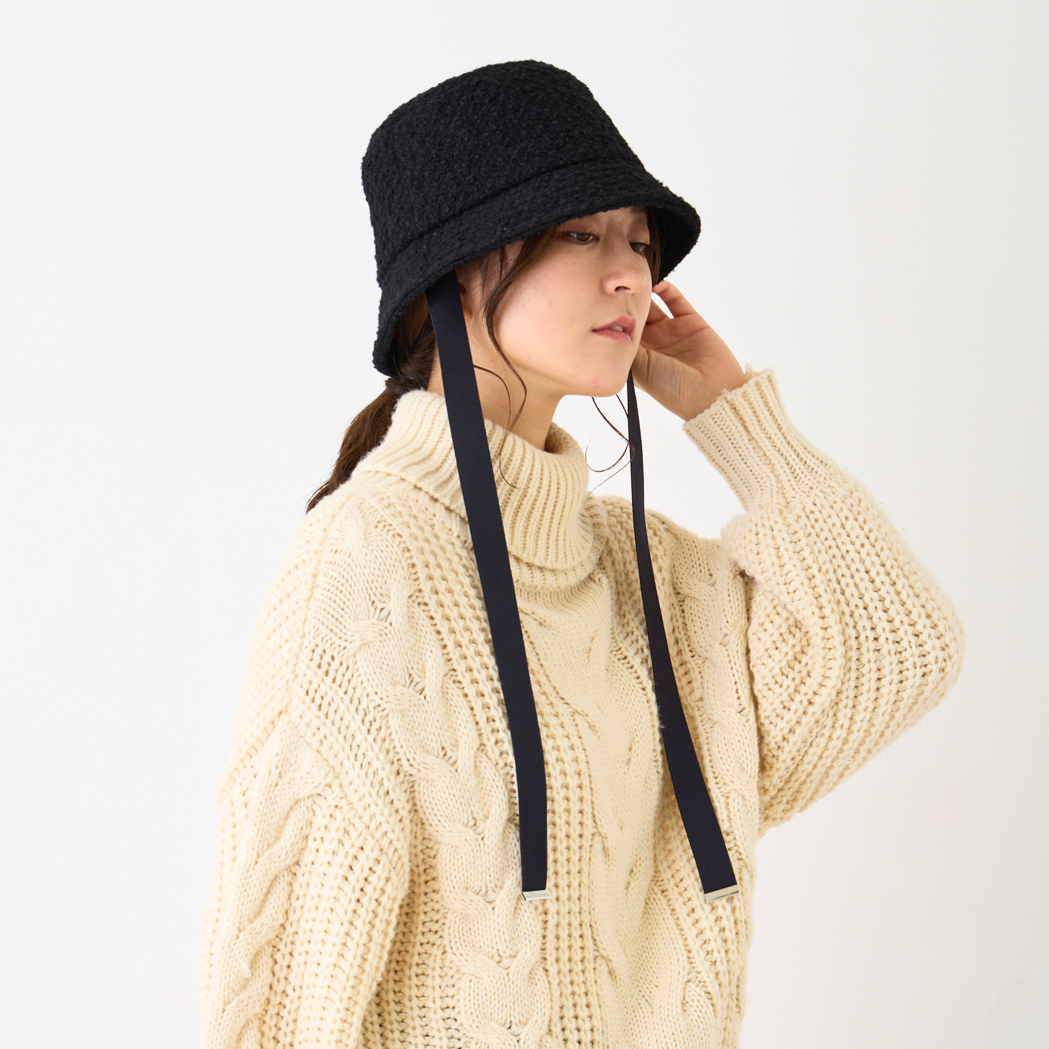 【ATRENA/アトレナ】あご紐付きTweed バケットハット