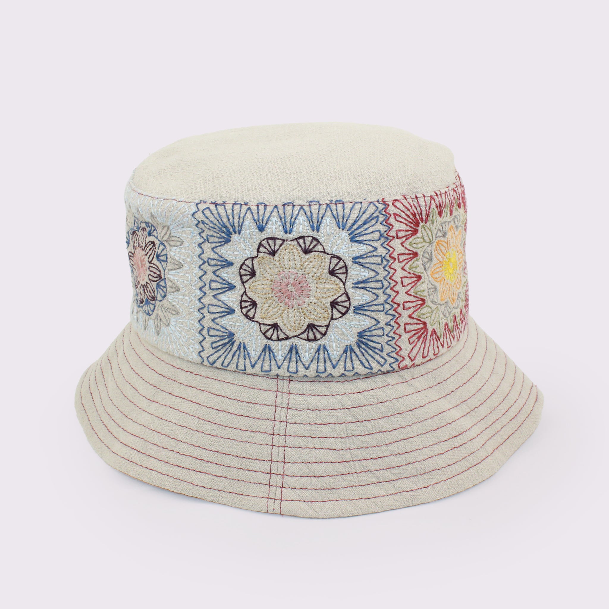 ANGIOLO FRASCONI ラミー花柄刺繍バケットハット 13878