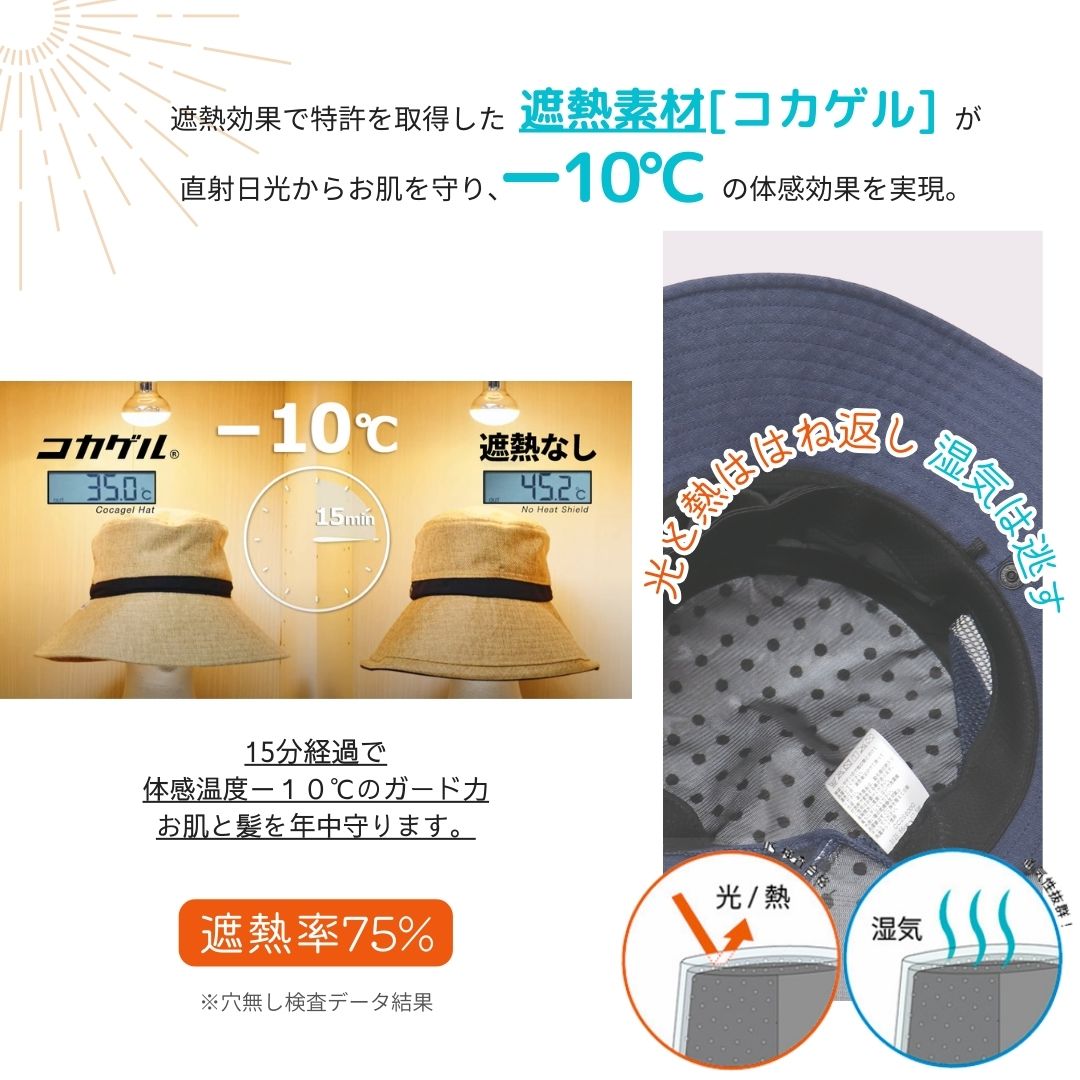 【公式】コカゲル (UV100%カット)ロングケープアドベンチャー / 帽子専門店 ATRENA(アトレナ)オンラインストア