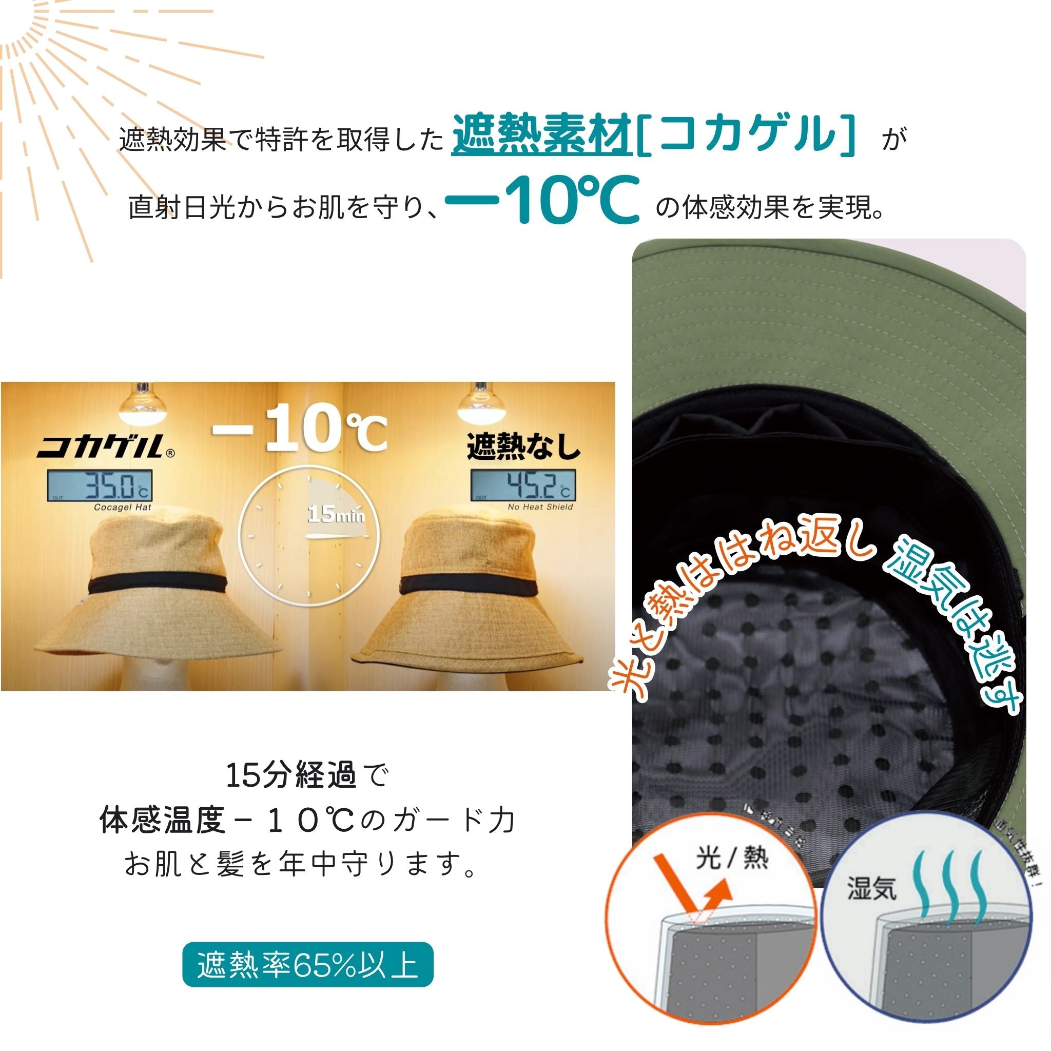 【公式】コカゲル (ATRENA限定 / UV100%カット)撥水アドベンチャー / 帽子専門店 ATRENA(アトレナ)オンラインストア