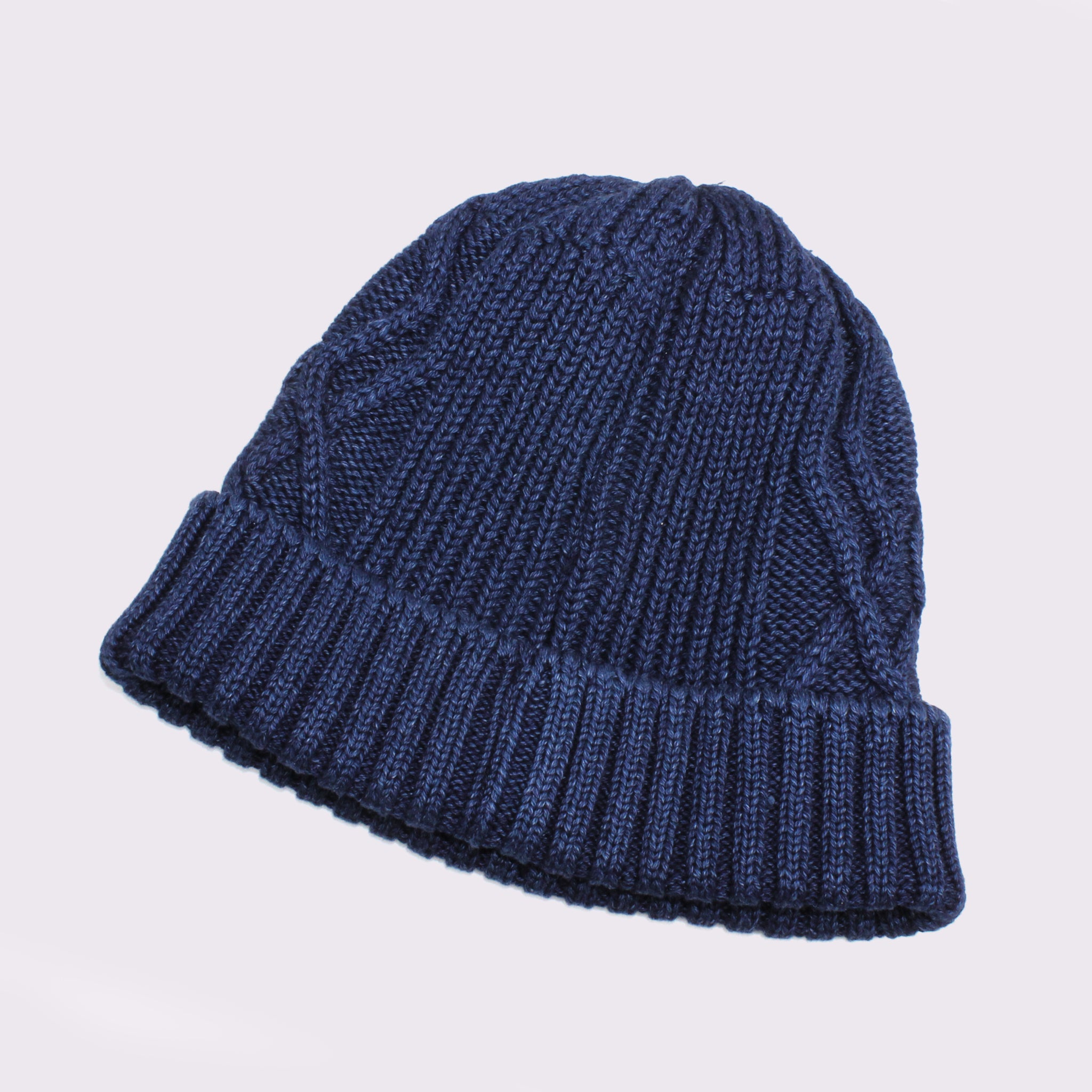 【HKD】 DENIM FLOWER KNIT CAP