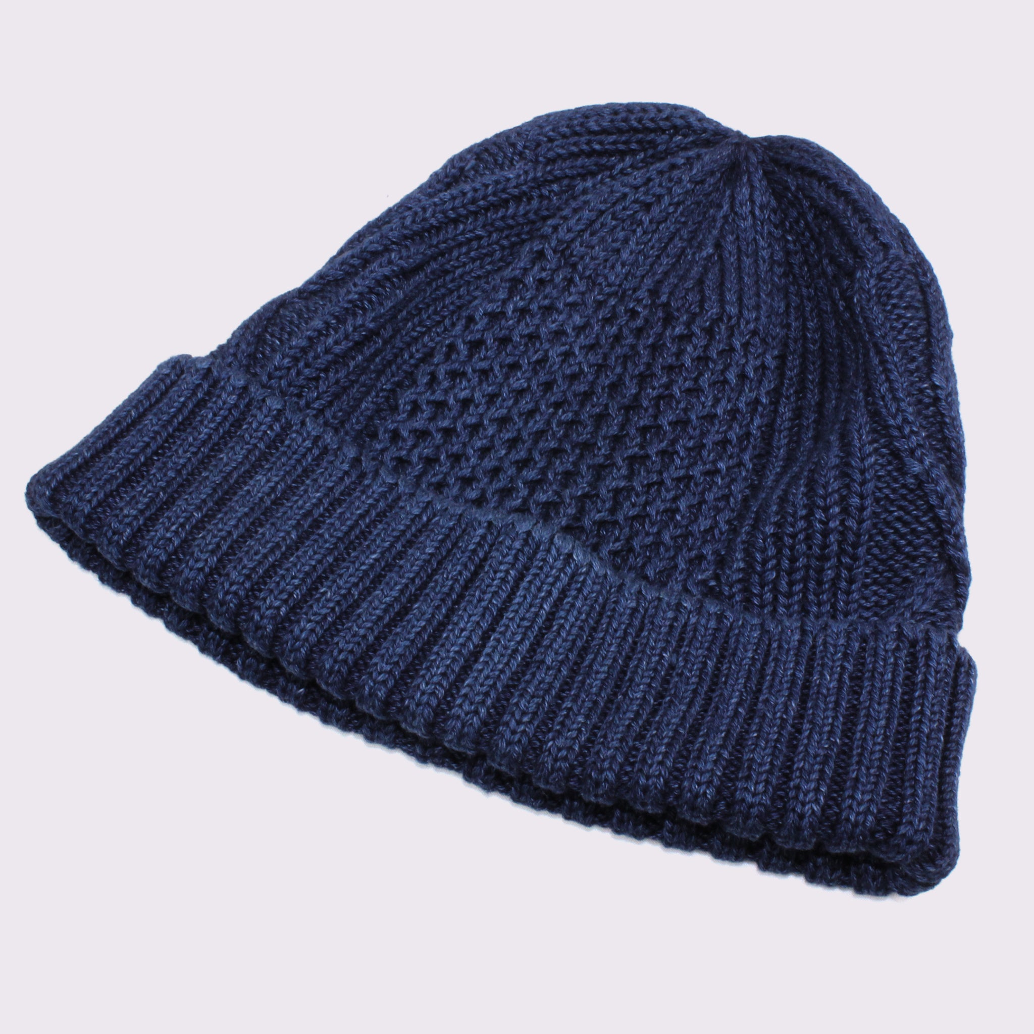【HKD】 DENIM FLOWER KNIT CAP
