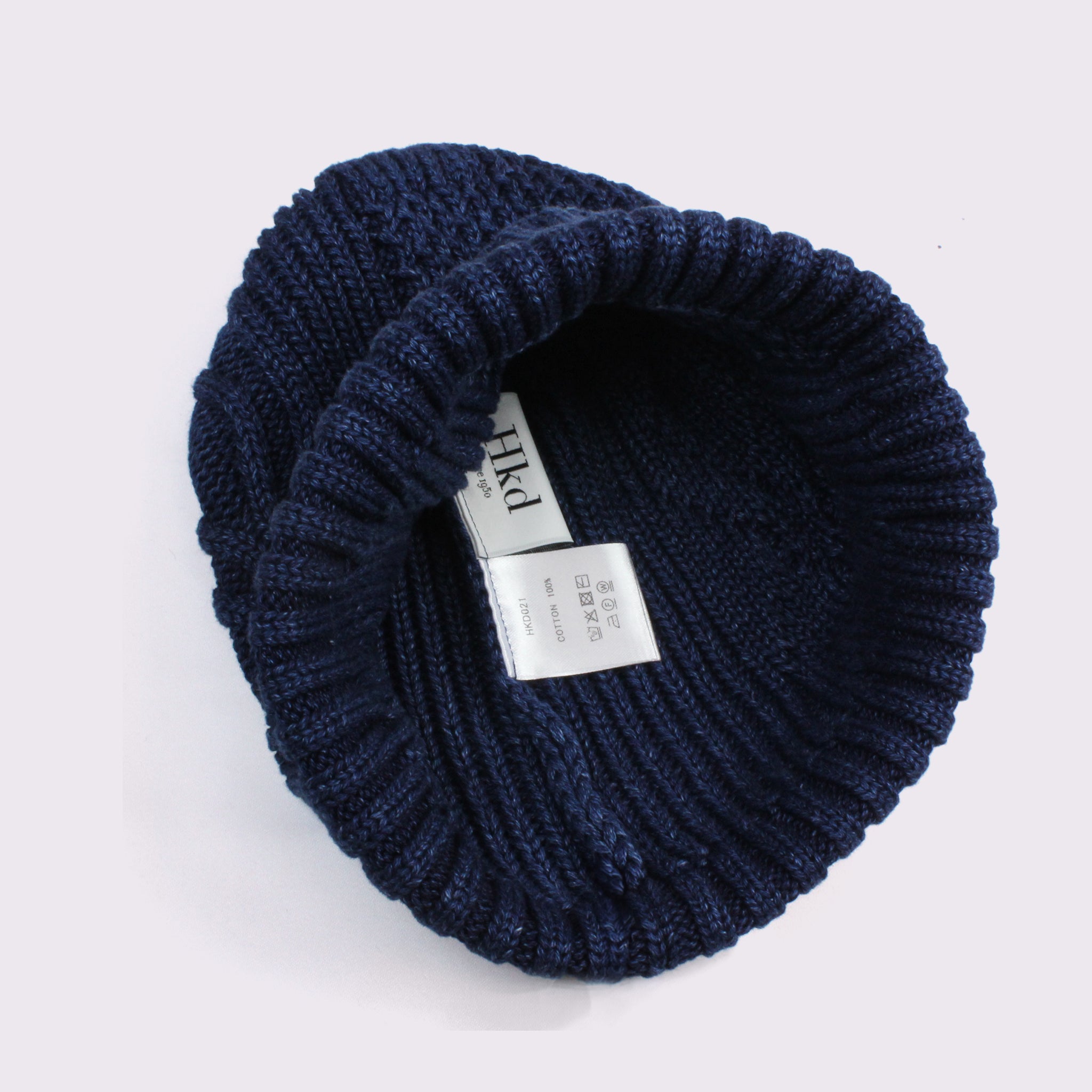【HKD】 DENIM FLOWER KNIT CAP