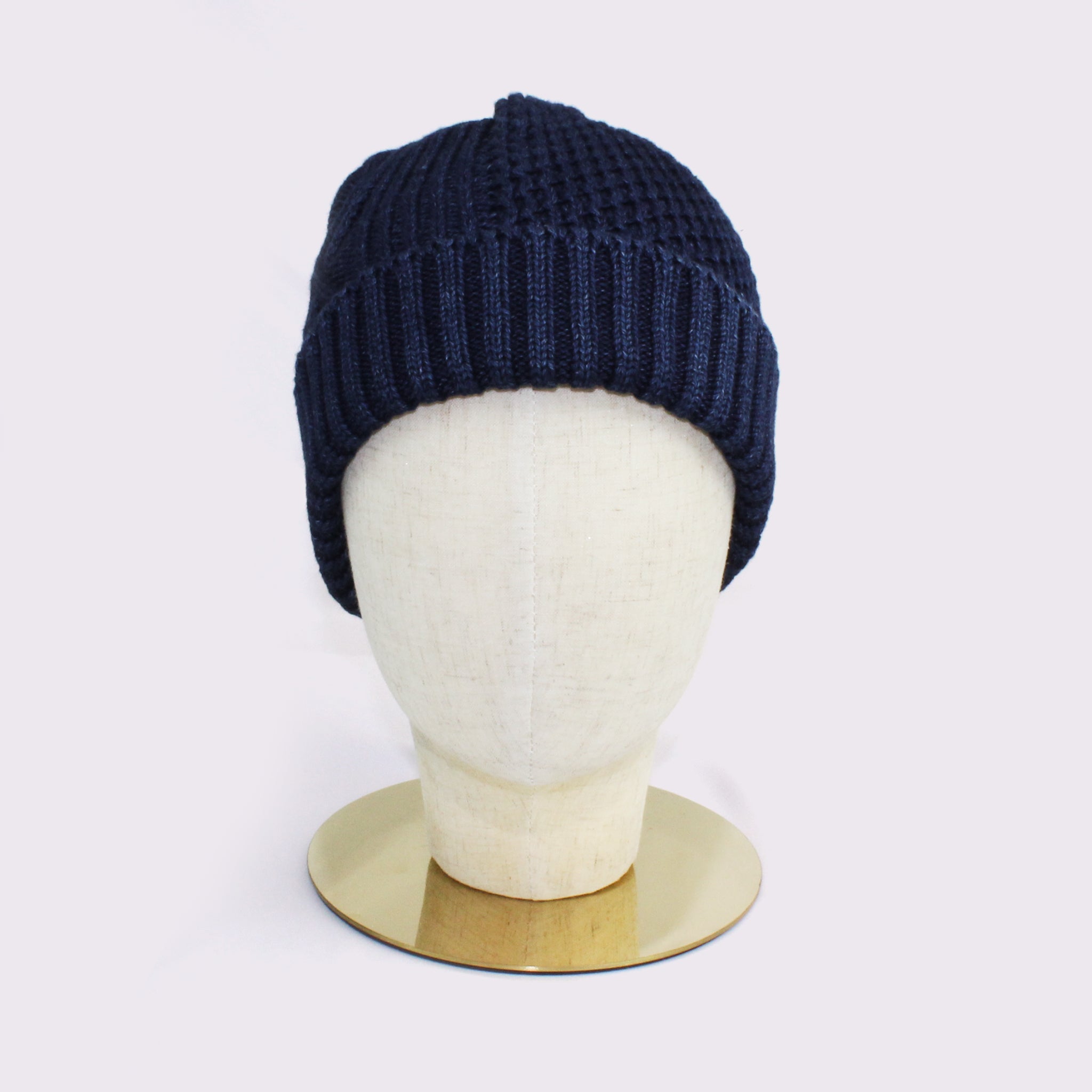 【HKD】 DENIM FLOWER KNIT CAP