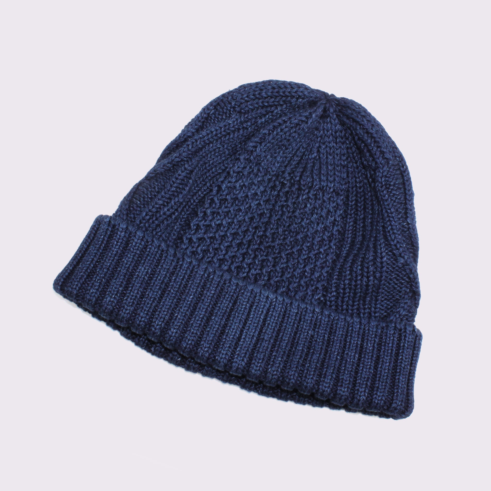 【HKD】 DENIM FLOWER KNIT CAP