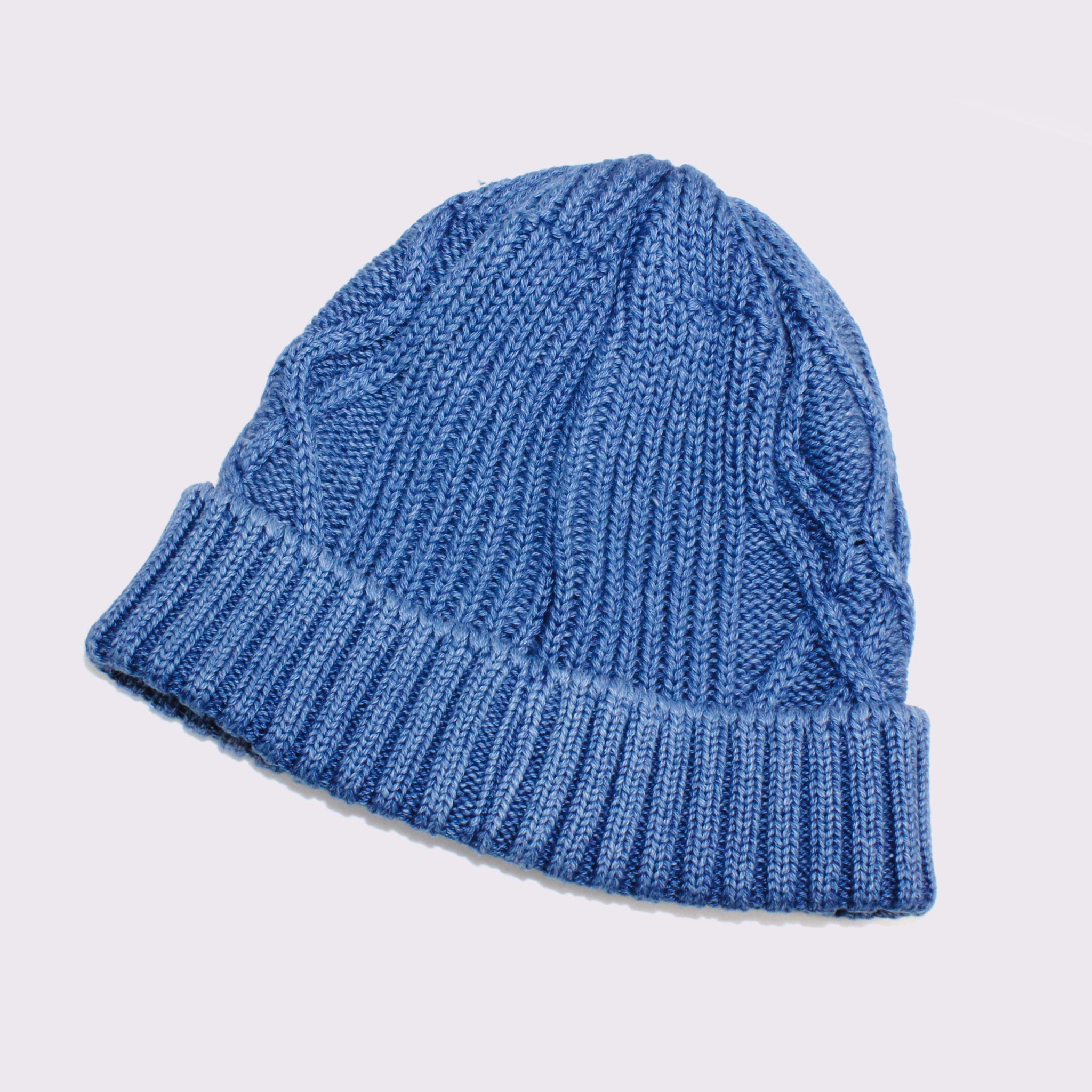 【HKD】 DENIM FLOWER KNIT CAP