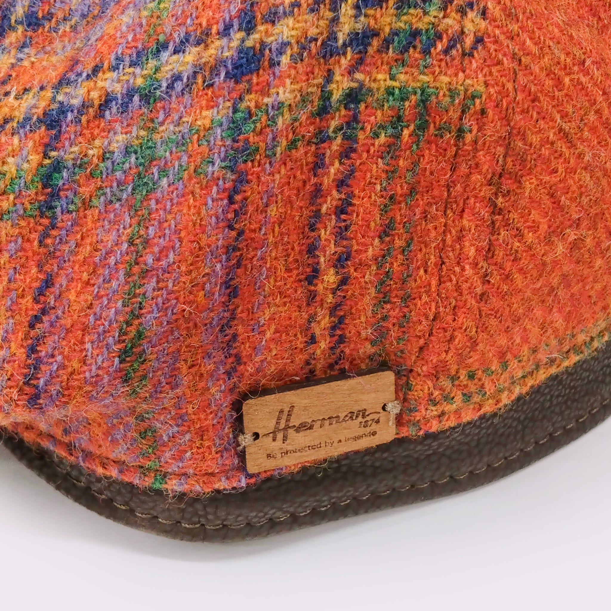 Herman(ヘルマン) レザーVirginWoolチェックハンチング