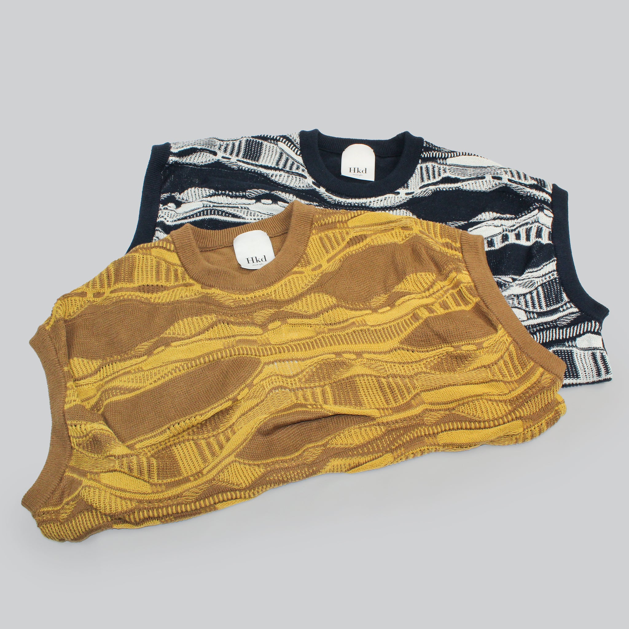 【HKD/花澤ニットデザイン】波柄ベスト