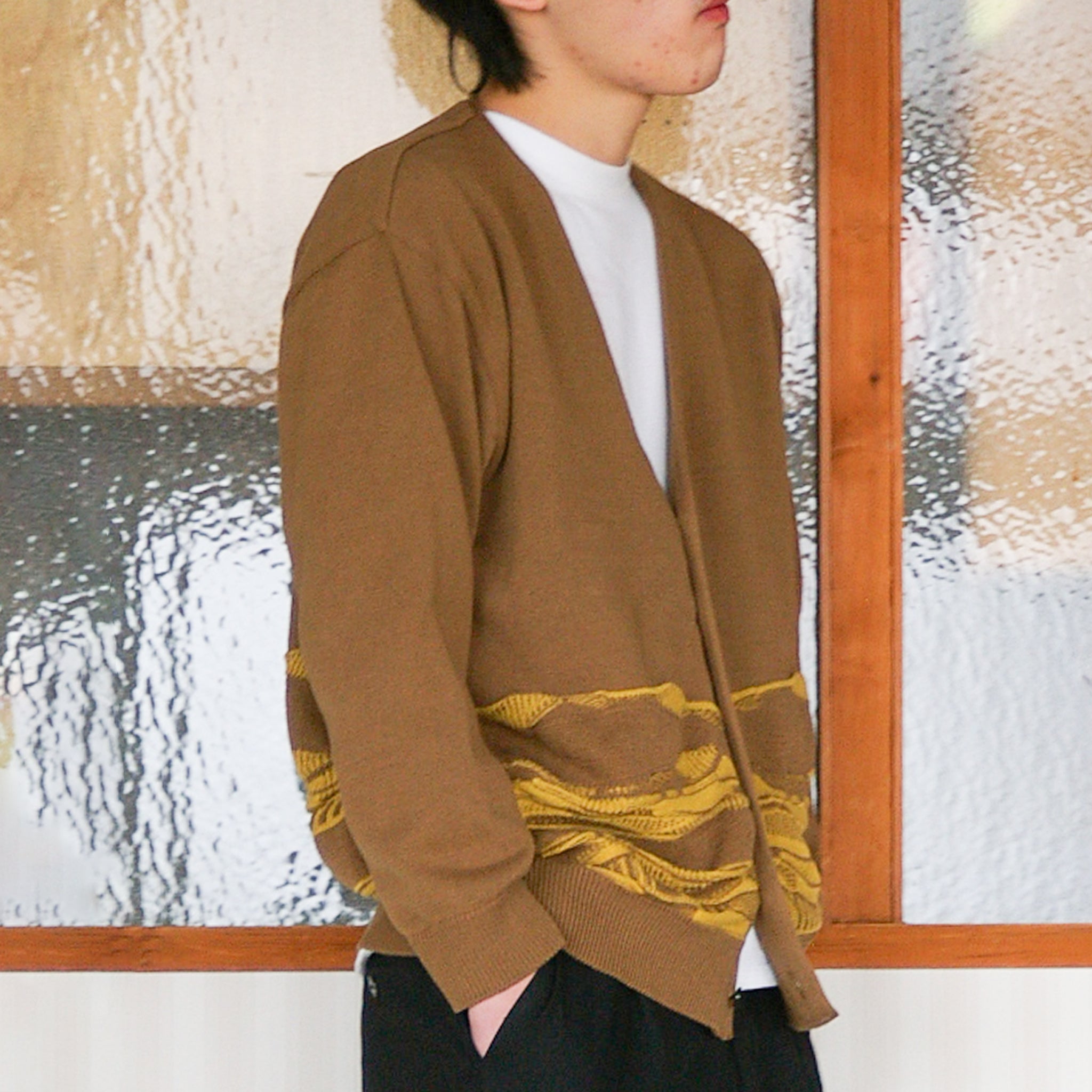 【HKD/花澤ニットデザイン】波柄カーディガン