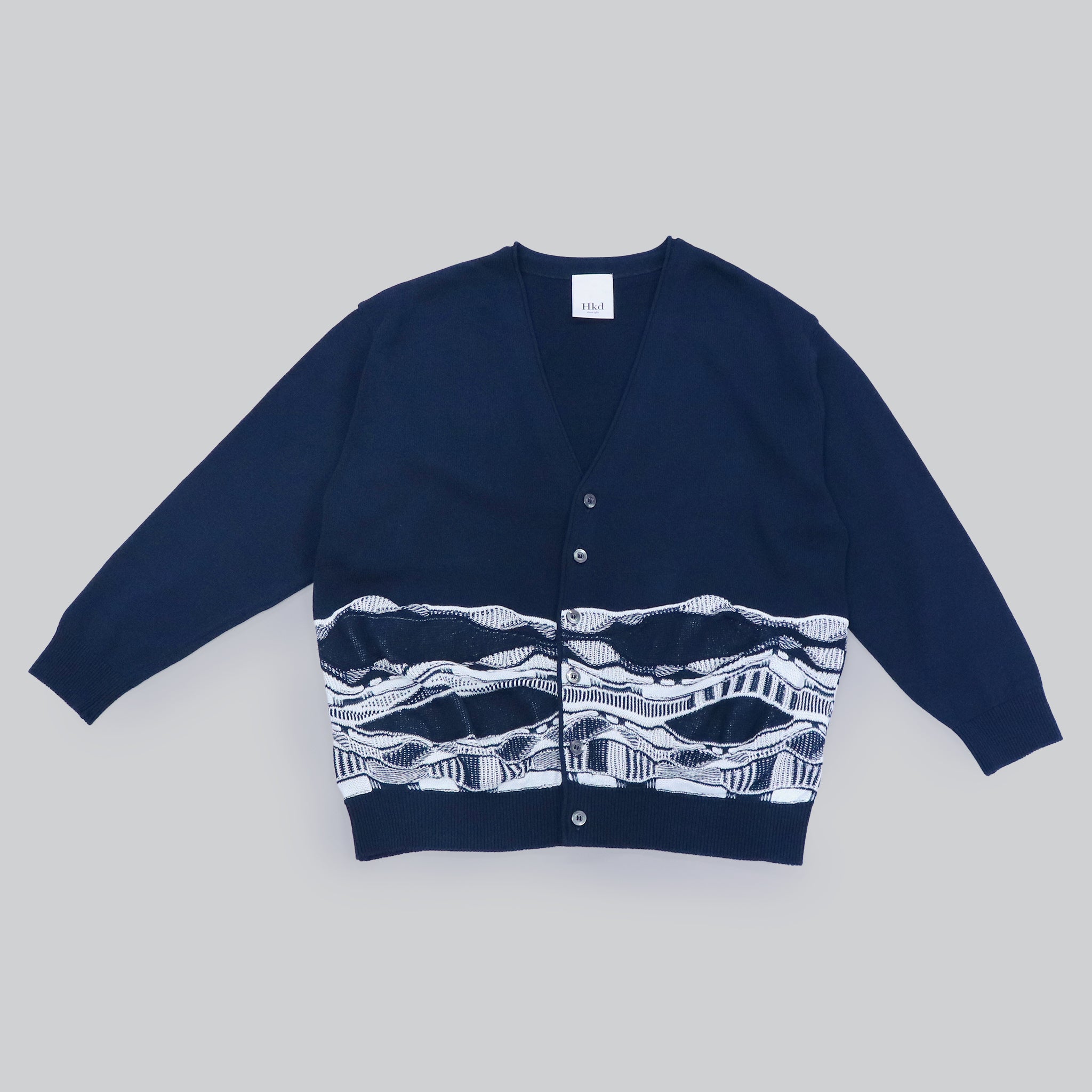 【HKD/花澤ニットデザイン】波柄カーディガン