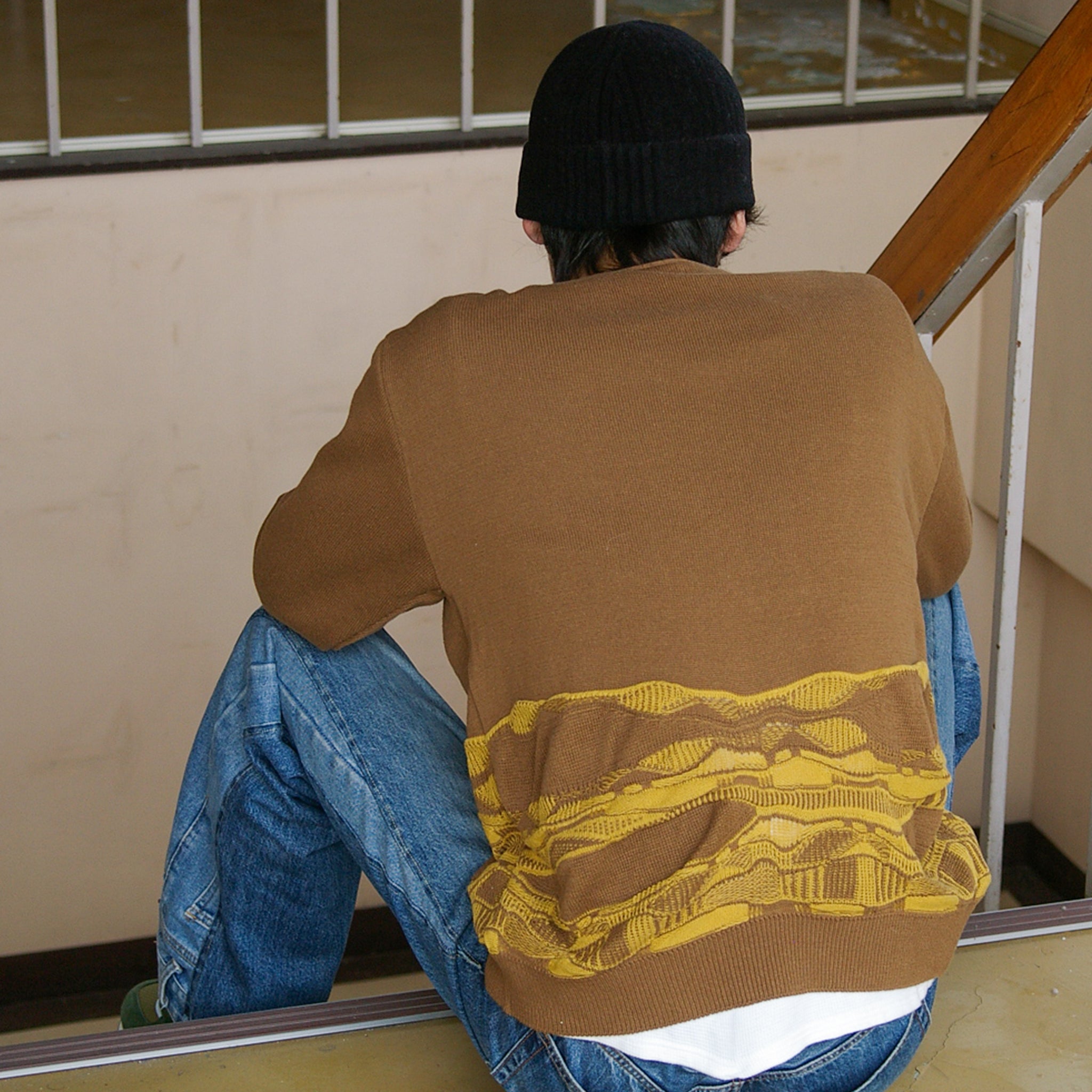 【HKD/花澤ニットデザイン】波柄カーディガン