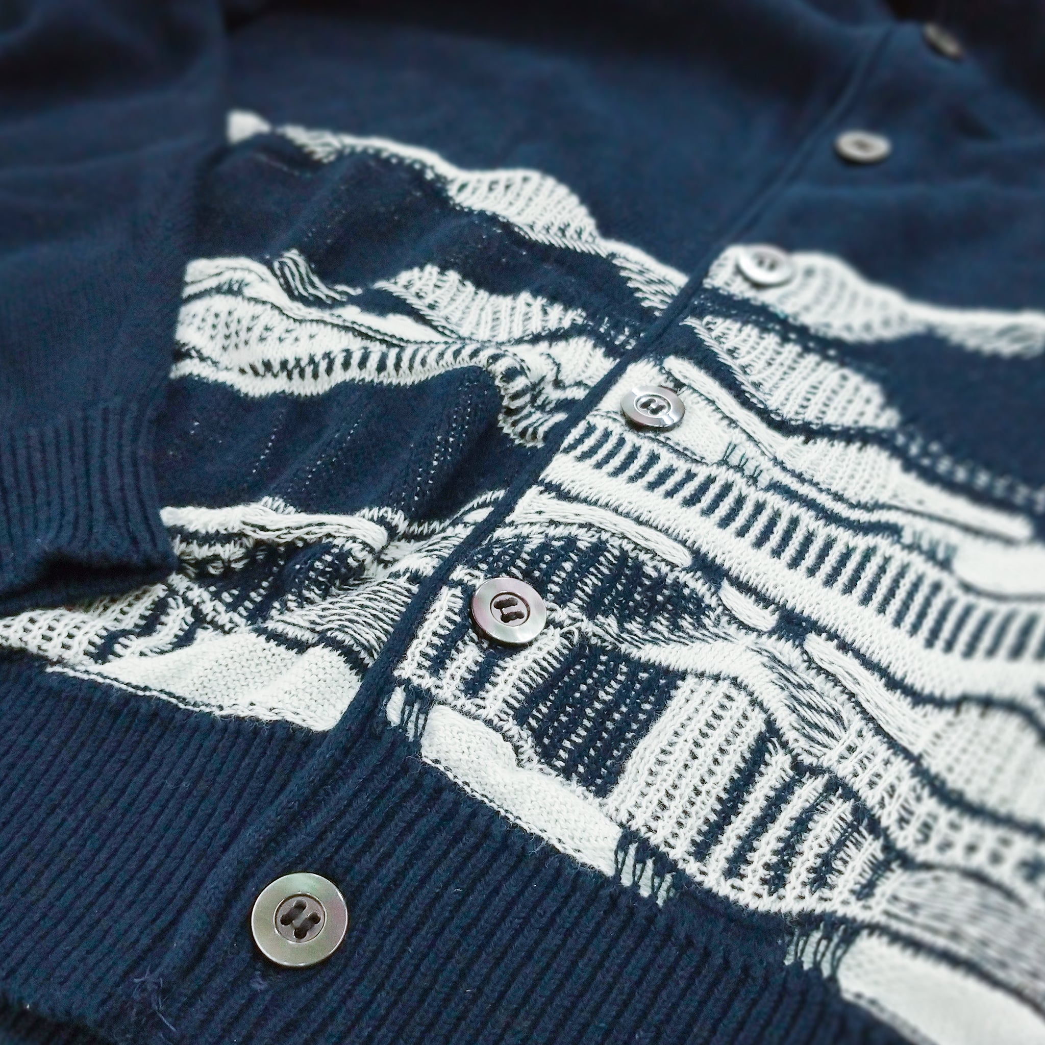 【HKD/花澤ニットデザイン】波柄カーディガン