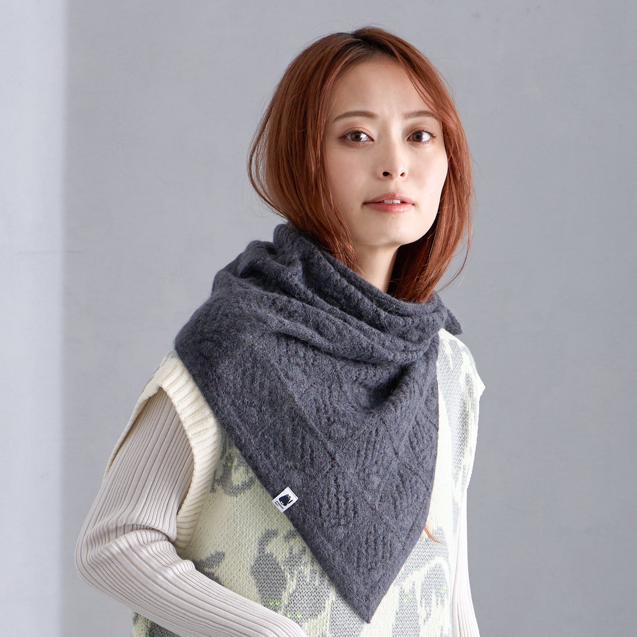 【NYANDER KNIT/ニャンダーニット】 ALPACA CATS CLAW △SHAWL