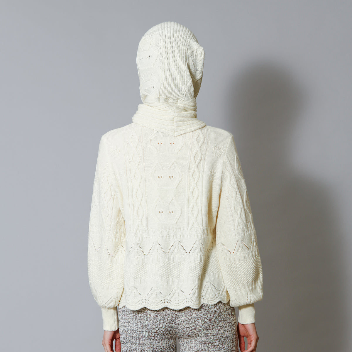 【NYANDER KNIT/ニャンダーニット】CAT RELIEF FRINGE HOOD