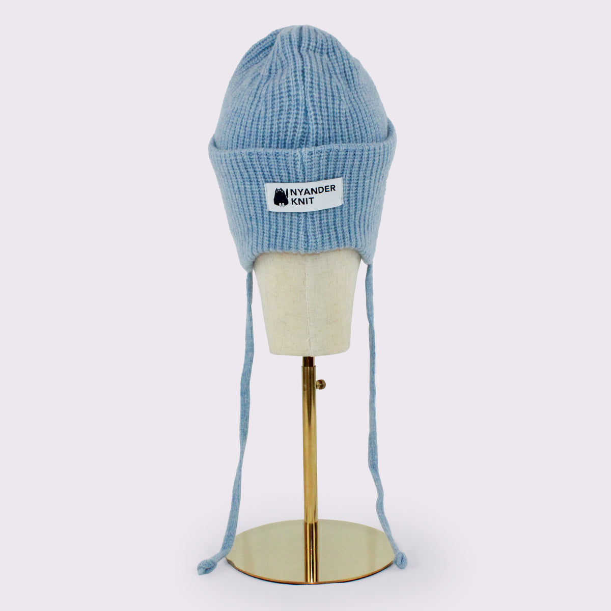 【NYANDER KNIT/ニャンダーニット】CAT EMBROIDERY EARFLAP KNIT CAP