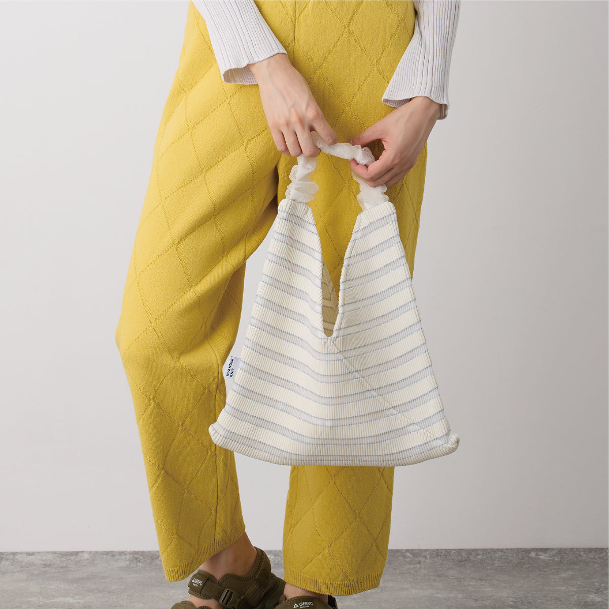 【NYANDER KNIT/ニャンダーニット】 Sheer frill tote バッグ