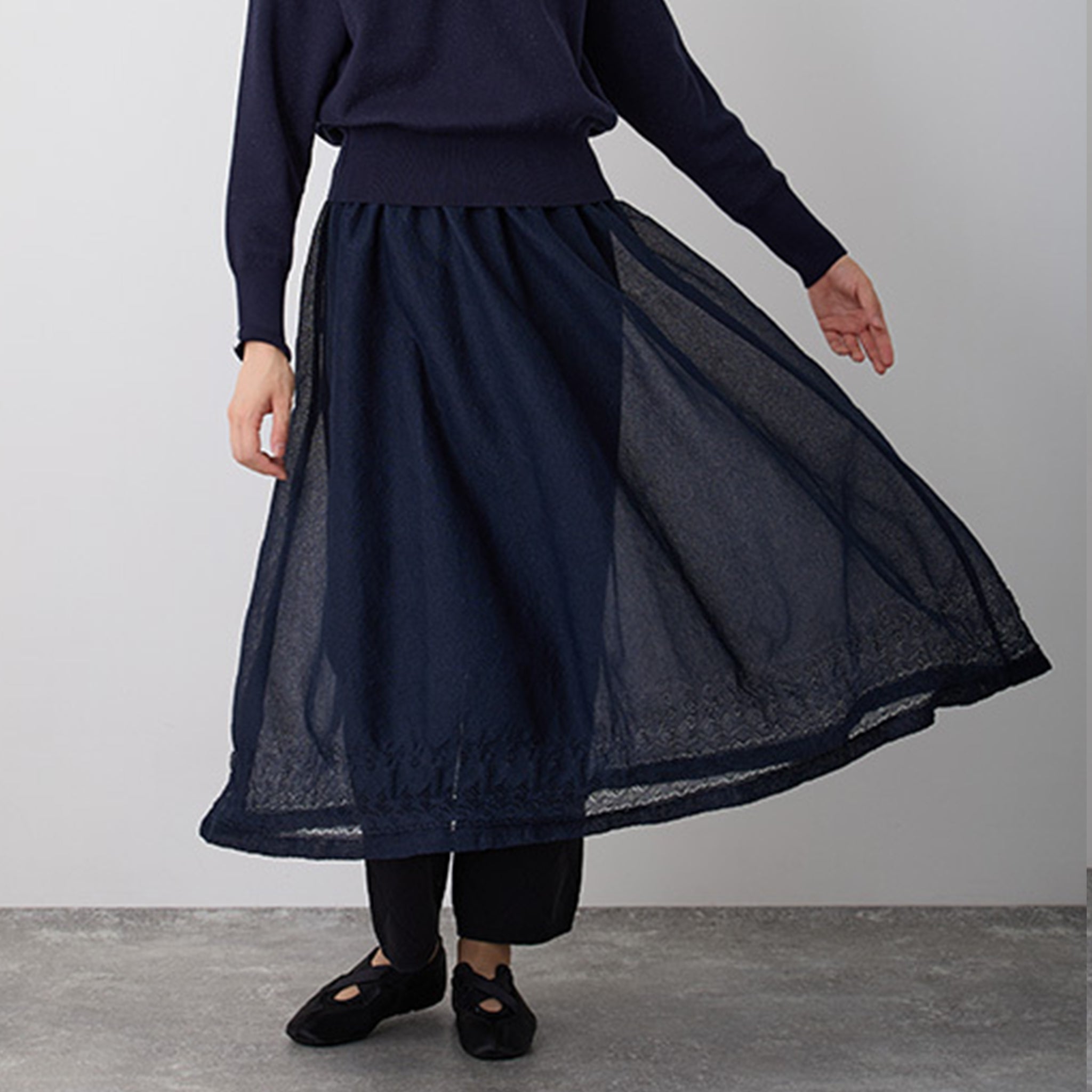 NYW011【NYANDER KNIT/ニャンダーニット】sheer rame skirt シアースカート 【公式】Hanazawa Knit Design オンラインストア