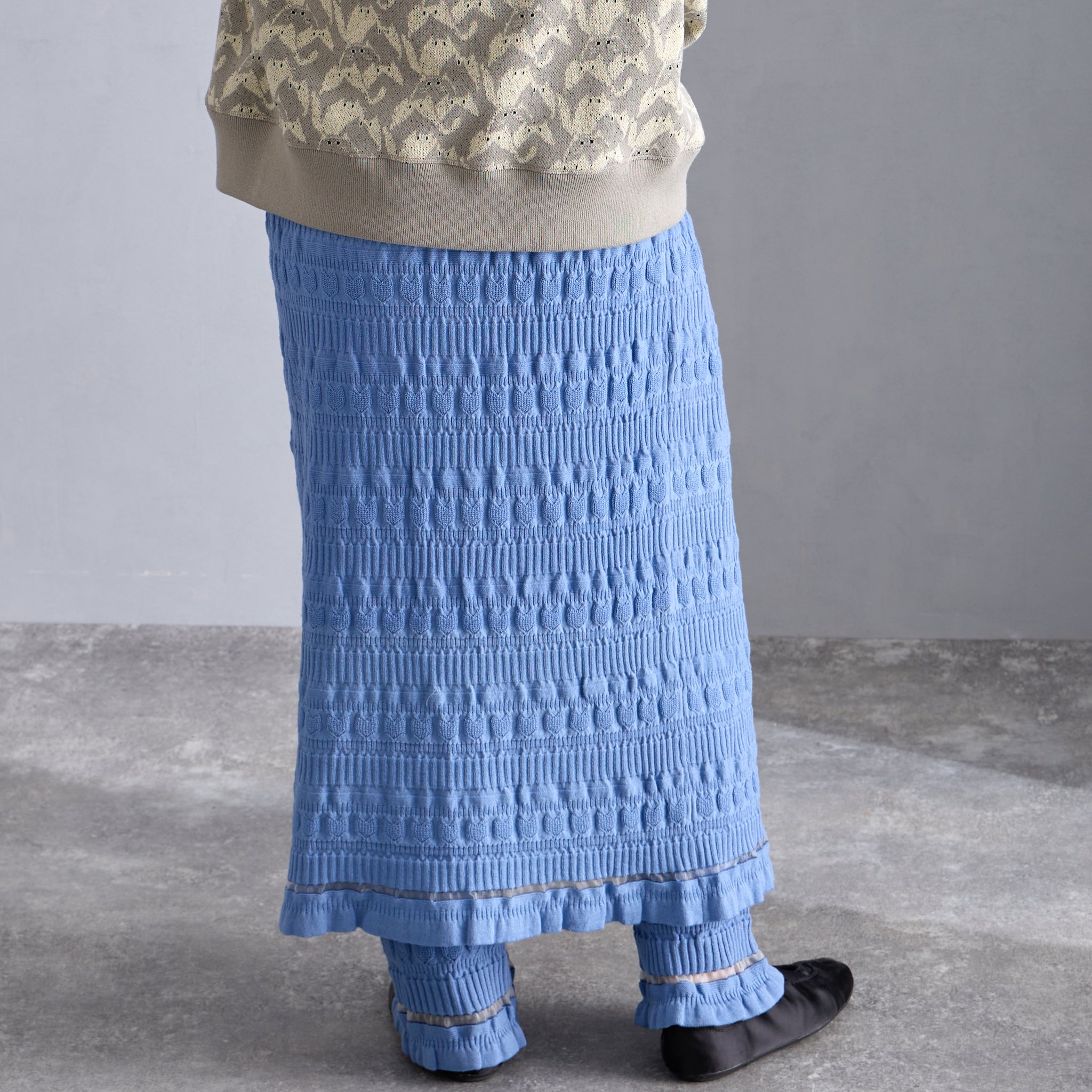 【NYANDER KNIT/ニャンダーニット】 CAT RIB WRAP SKIRT