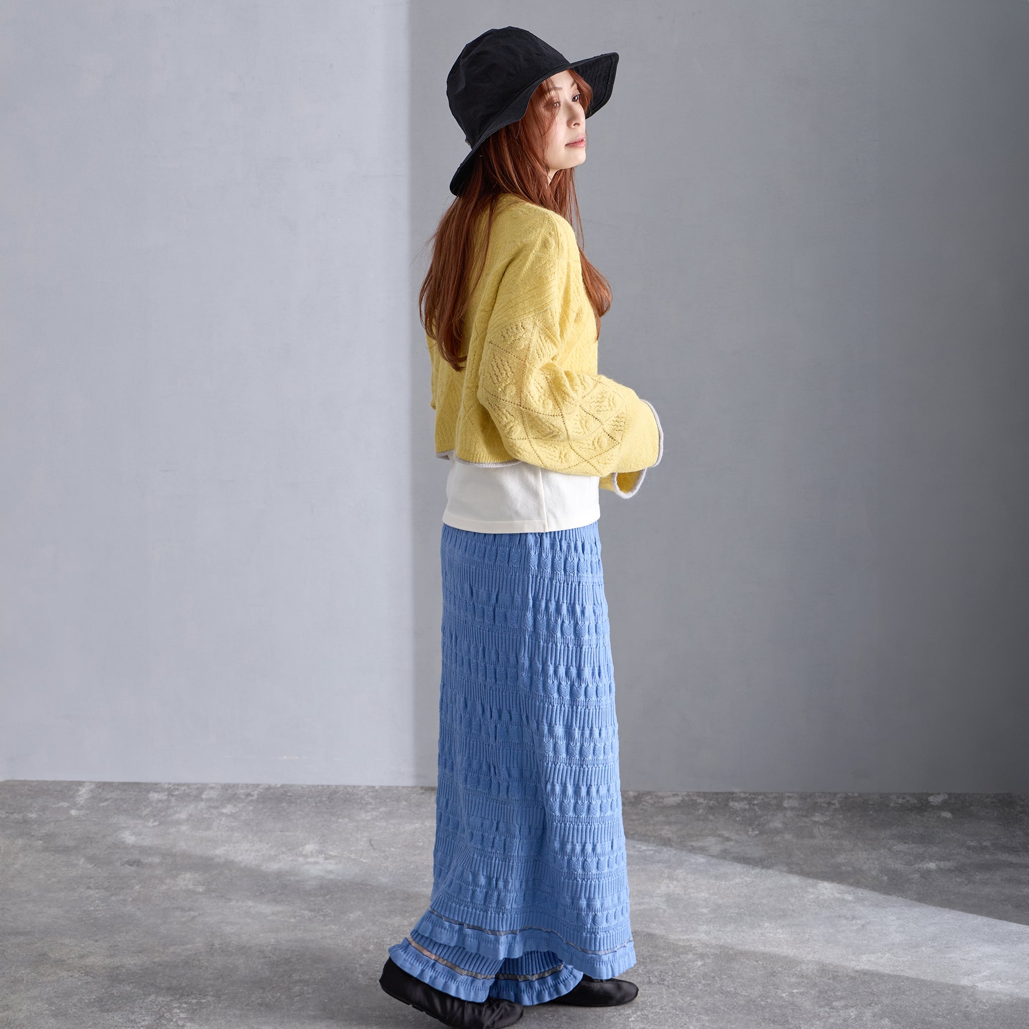 【NYANDER KNIT/ニャンダーニット】 CAT RIB WRAP SKIRT