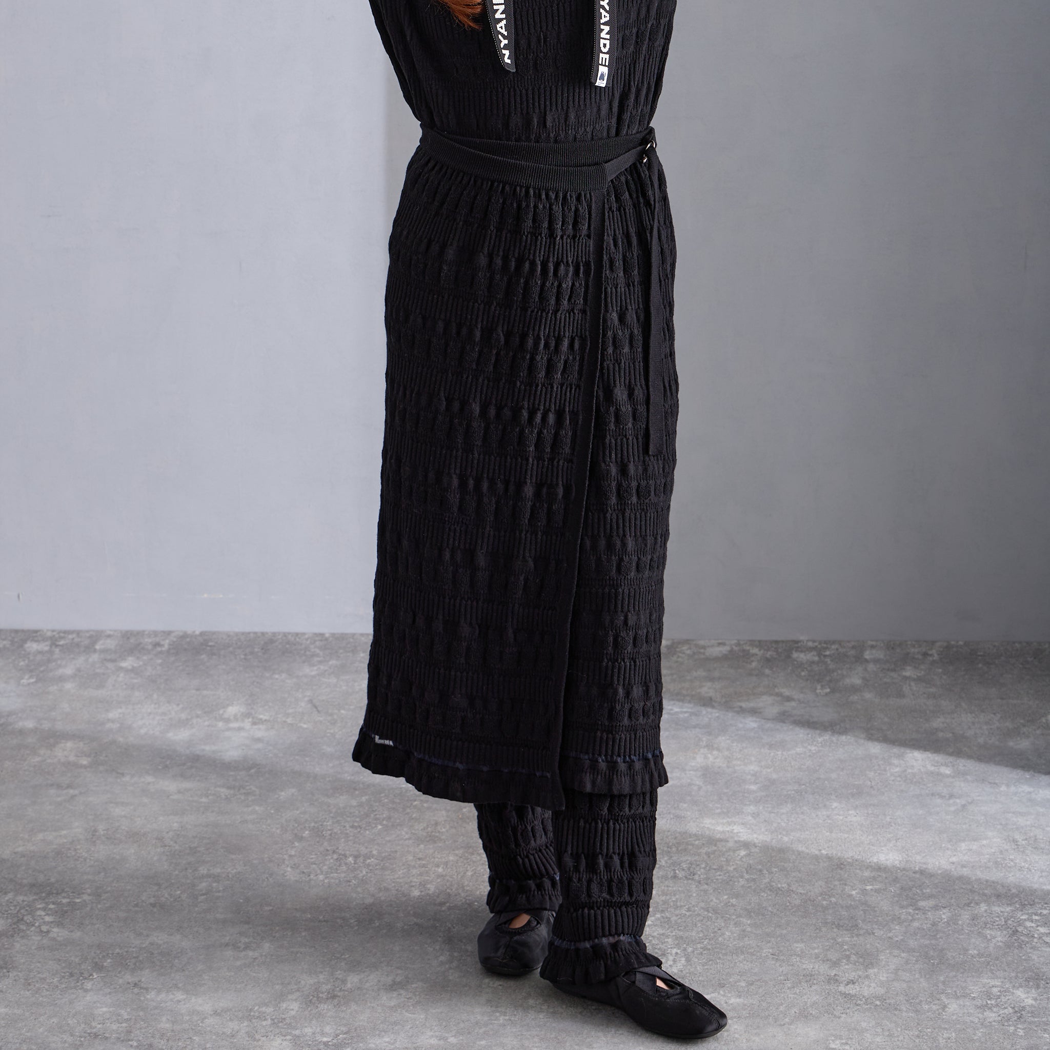【NYANDER KNIT/ニャンダーニット】 CAT RIB WRAP SKIRT
