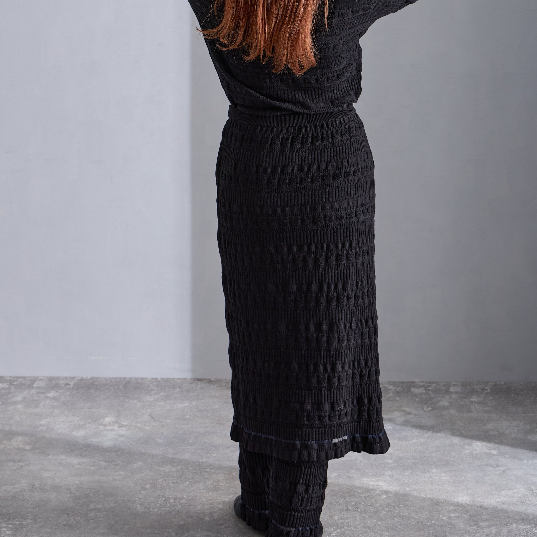【NYANDER KNIT/ニャンダーニット】 CAT RIB WRAP SKIRT