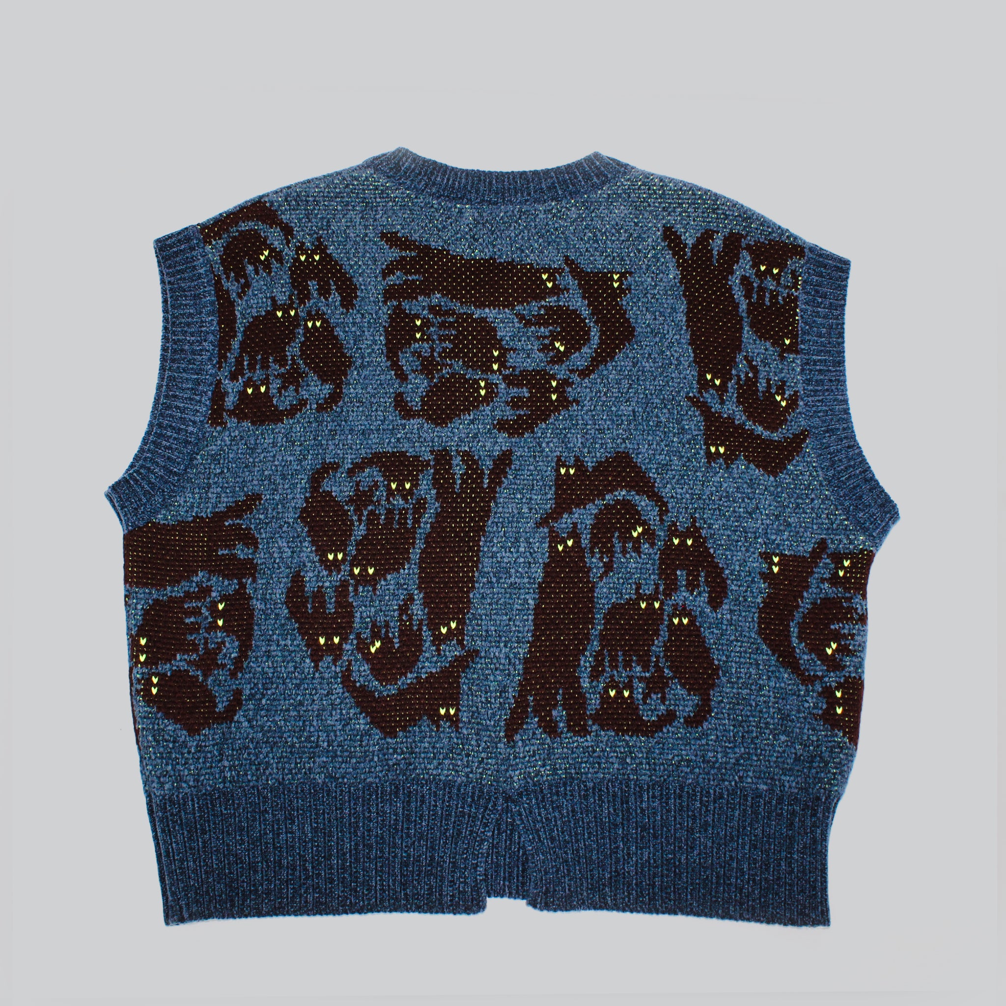 予約販売【NYANDER KNIT/ニャンダーニット】 NIGHT CAT JQ VEST
