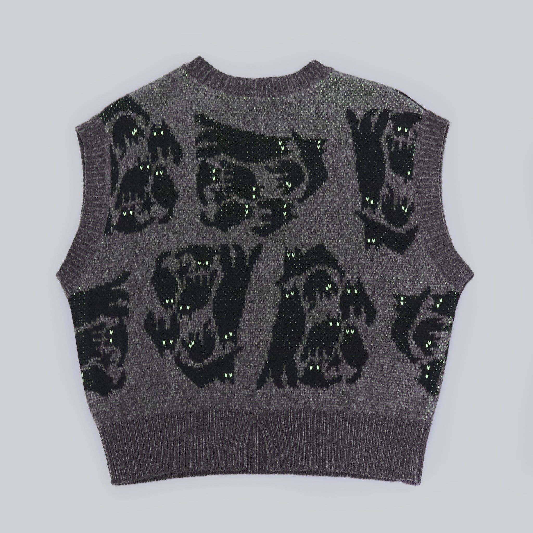 予約販売【NYANDER KNIT/ニャンダーニット】 NIGHT CAT JQ VEST