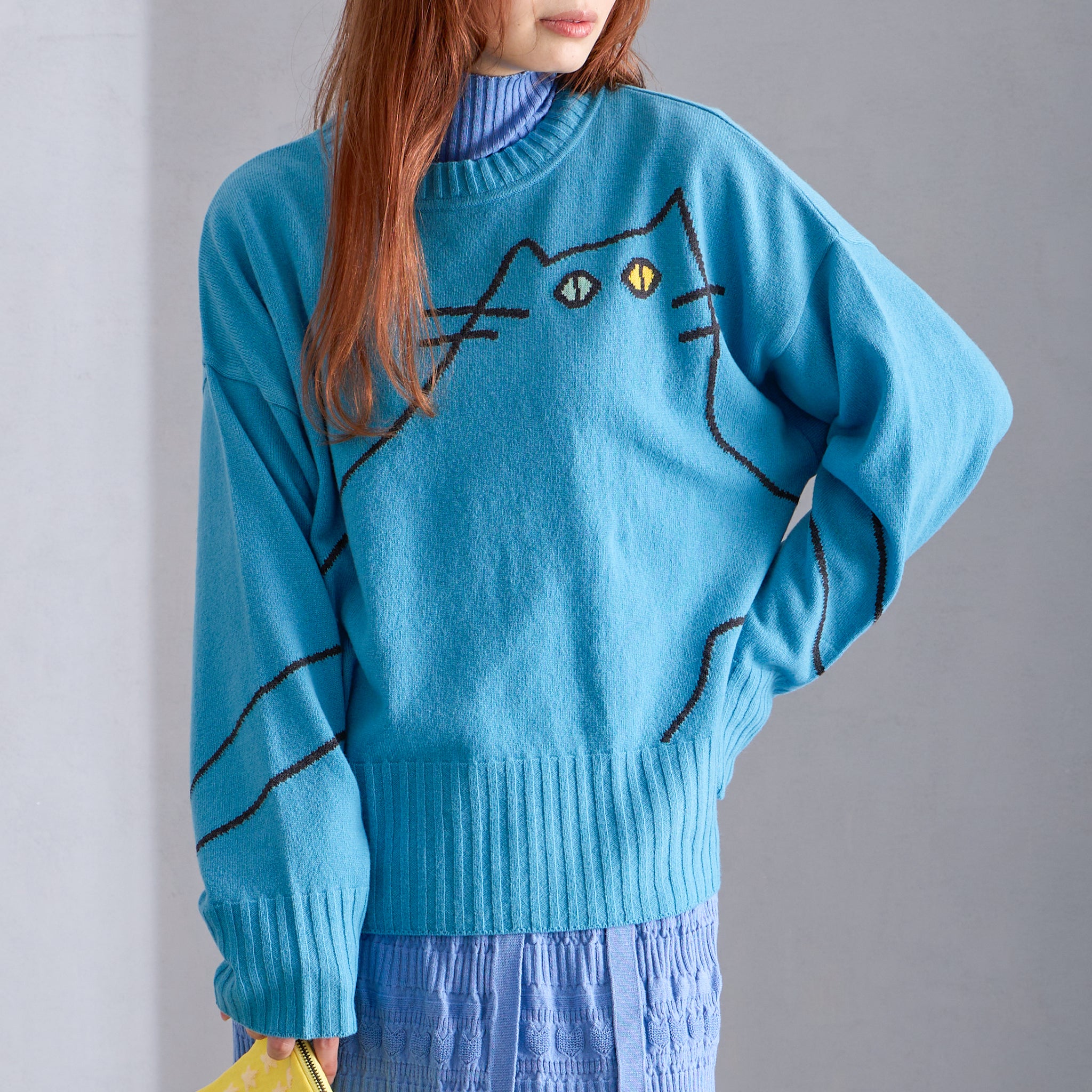 【NYANDER KNIT/ニャンダーニット】ODD EYE CAT PULL