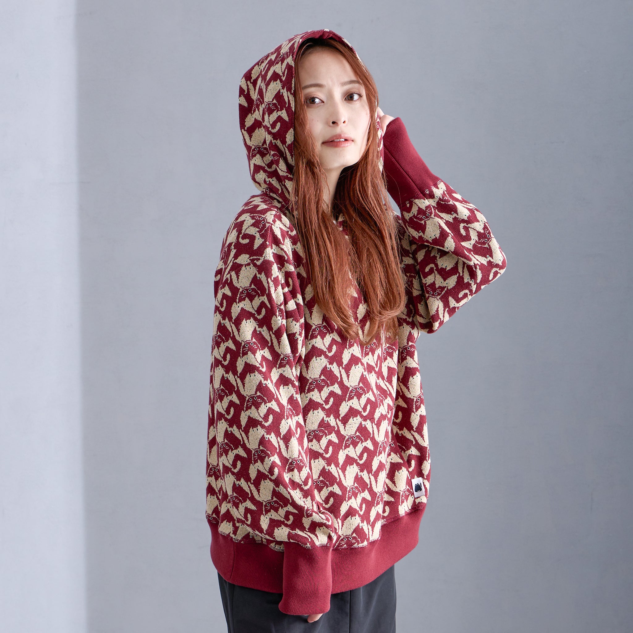 【NYANDER KNIT/ニャンダーニット】CATgeometric HOODIE