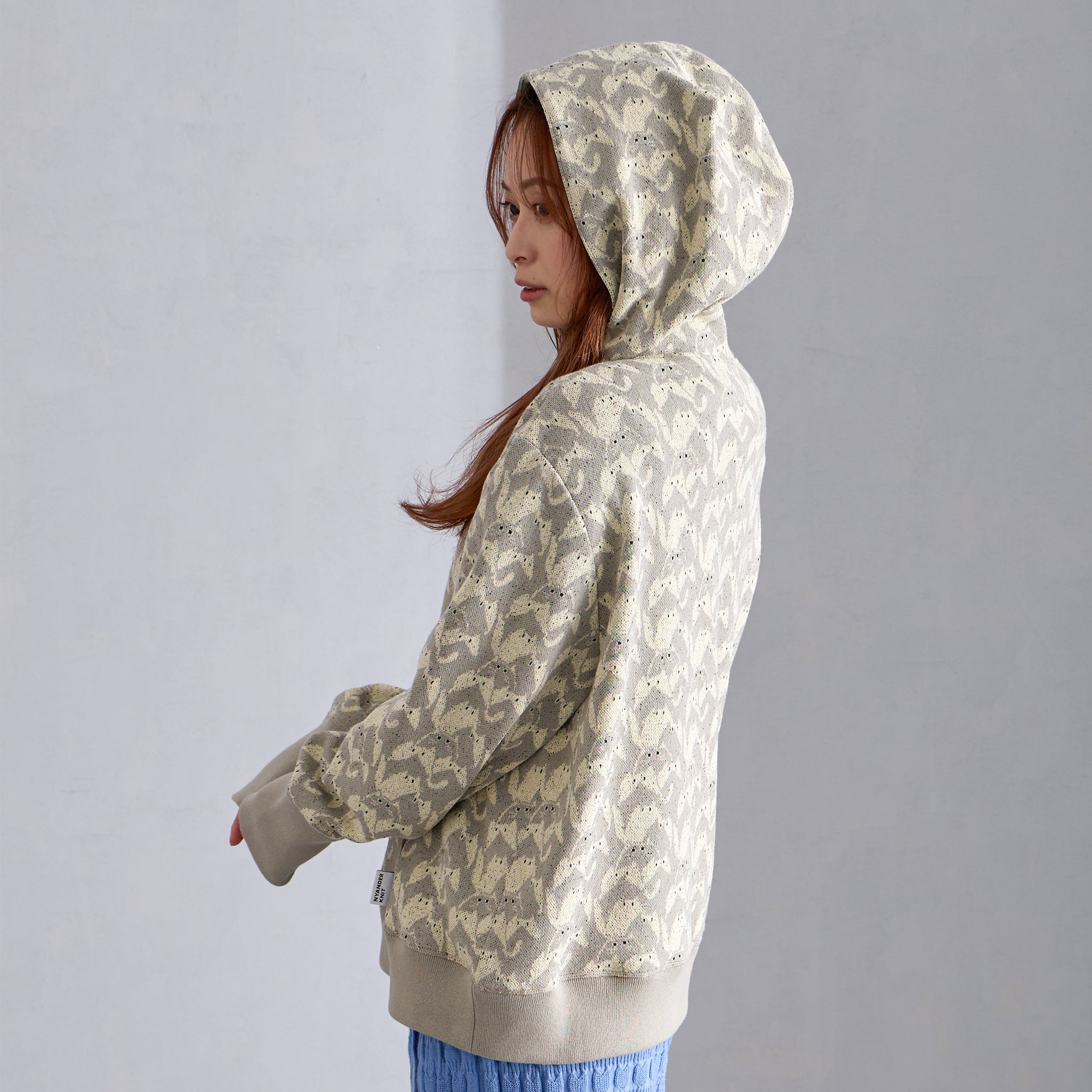【NYANDER KNIT/ニャンダーニット】CATgeometric HOODIE