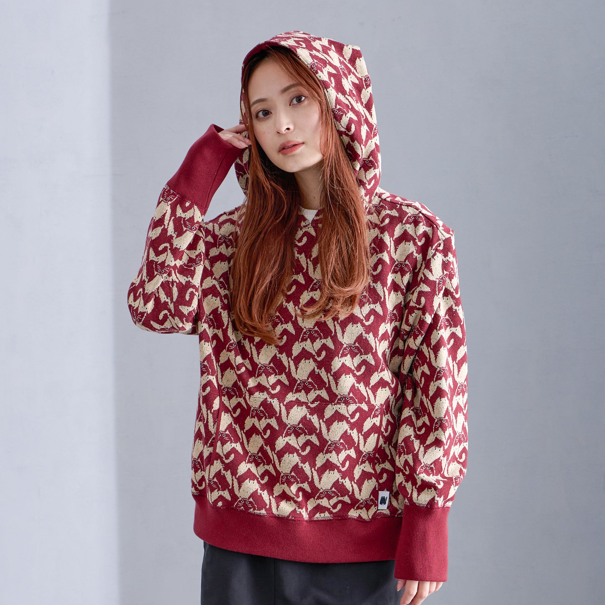 【NYANDER KNIT/ニャンダーニット】CATgeometric HOODIE
