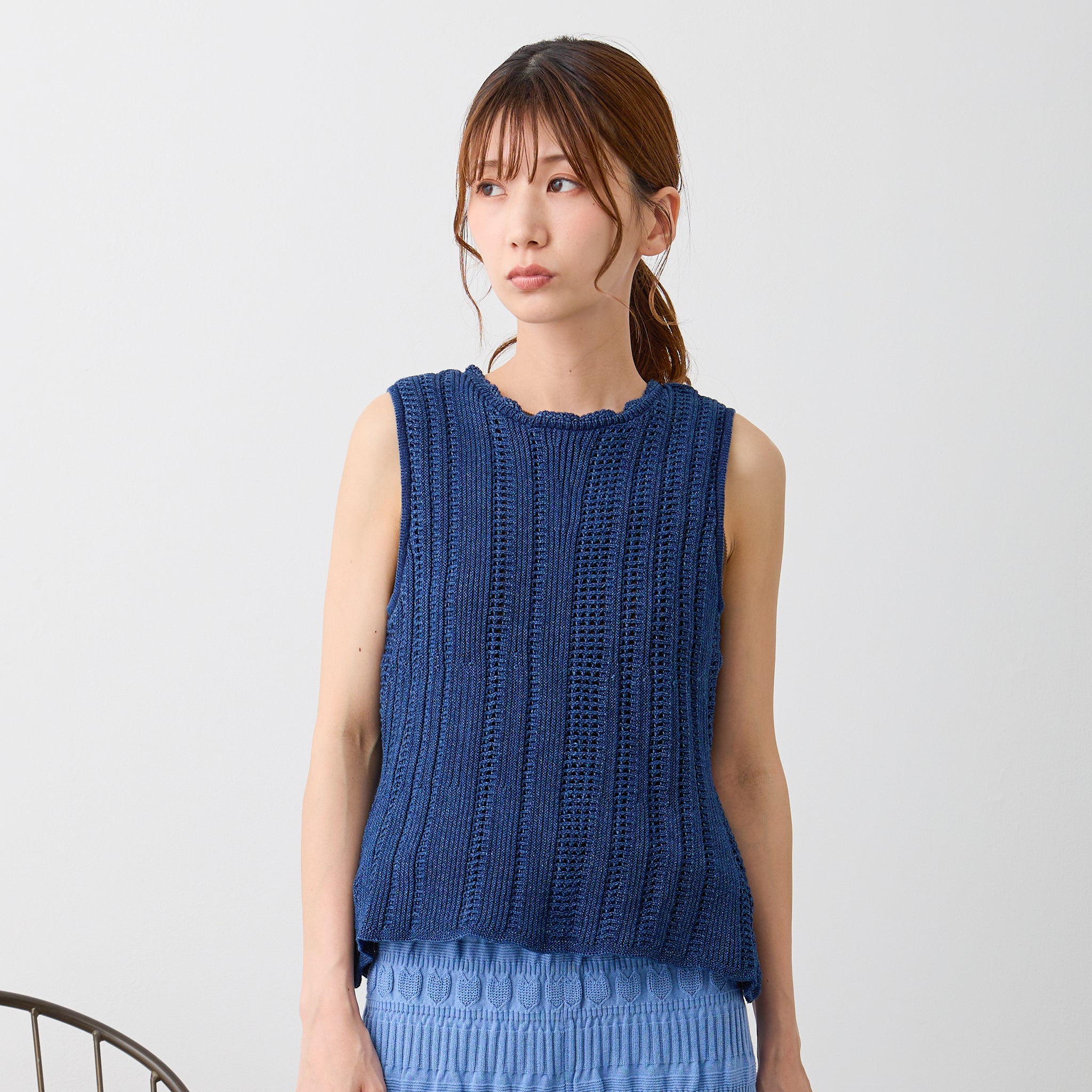 【NYANDER KNIT/ニャンダーニット】 DENIM JIRETvest