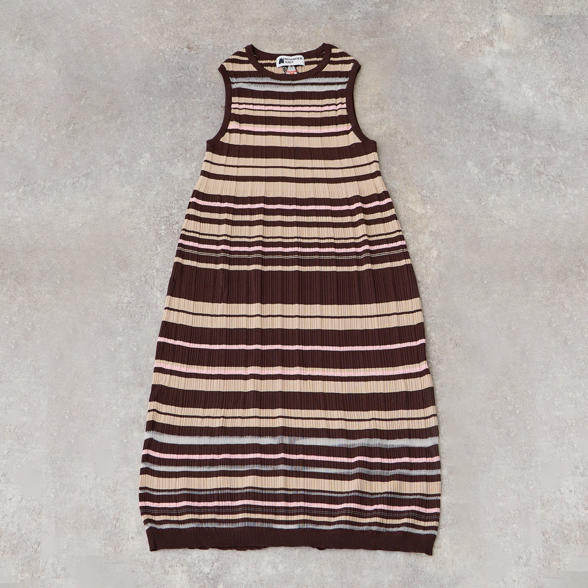 【NYANDER KNIT/ニャンダーニット】BORDER RIB ONE PIECE