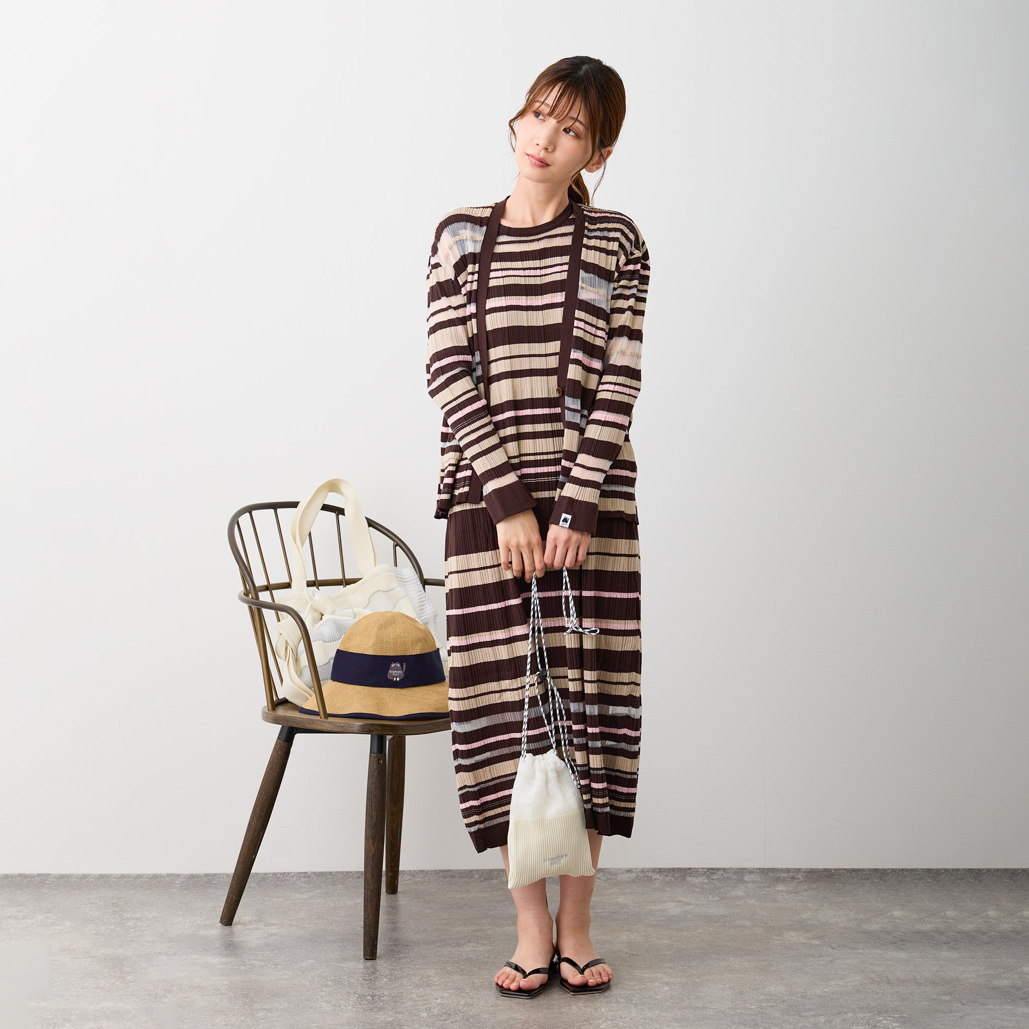 【NYANDER KNIT/ニャンダーニット】BORDER CARDIGAN