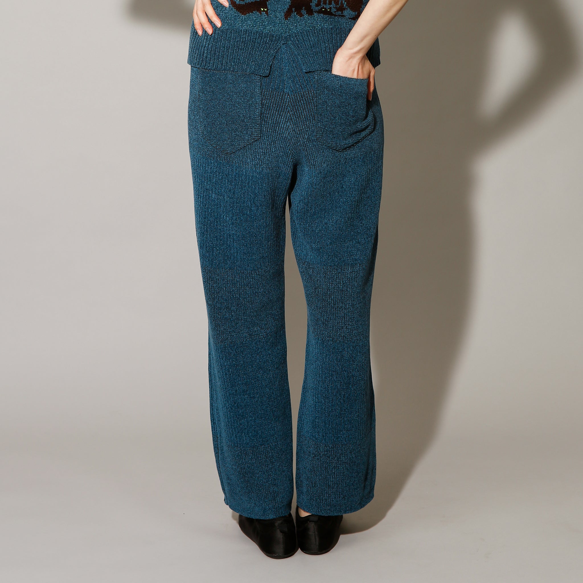 予約販売【NYANDER KNIT/ニャンダーニット】Subtre Border Knit Pants