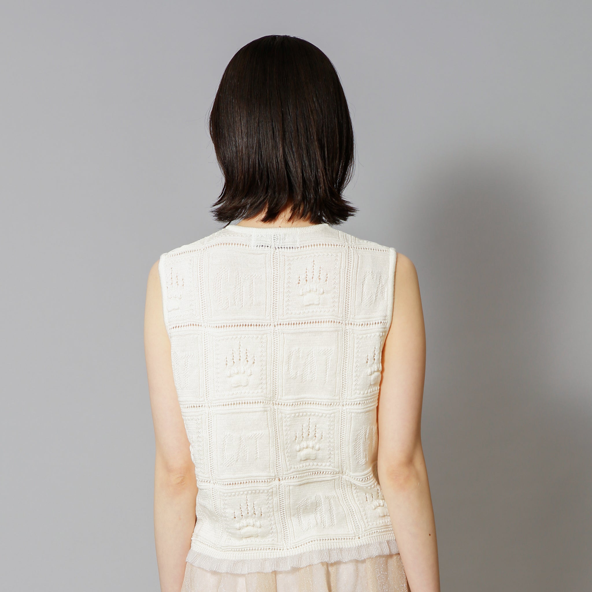 予約販売【NYANDER KNIT/ニャンダーニット】PAW GRID VEST