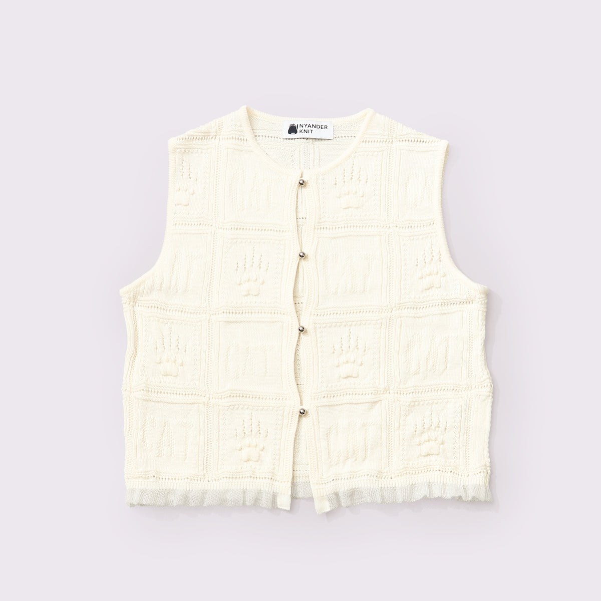 【NYANDER KNIT/ニャンダーニット】PAW GRID VEST