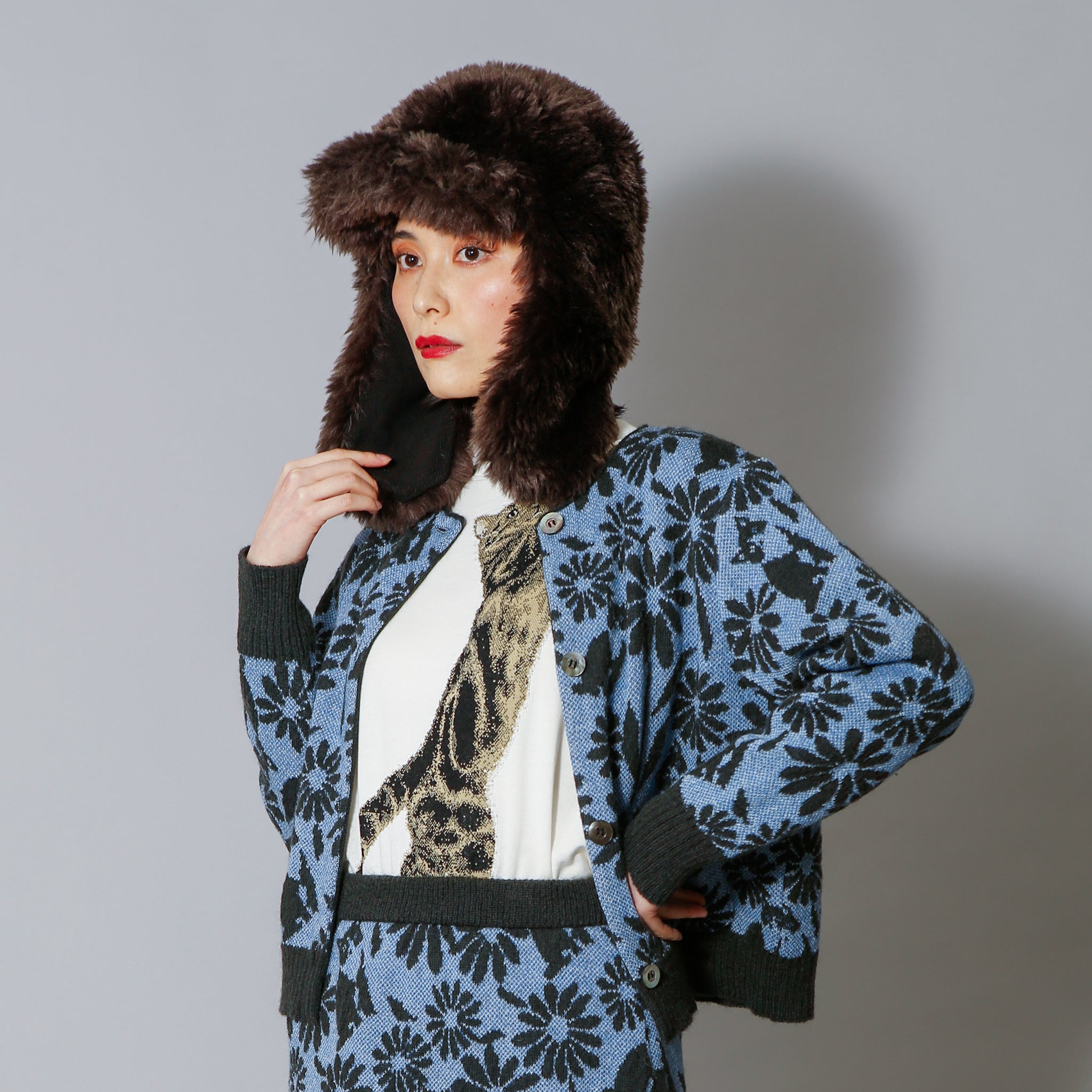 予約販売【NYANDER KNIT/ニャンダーニット】WhisperingCatsMohair JQ CARDIGAN