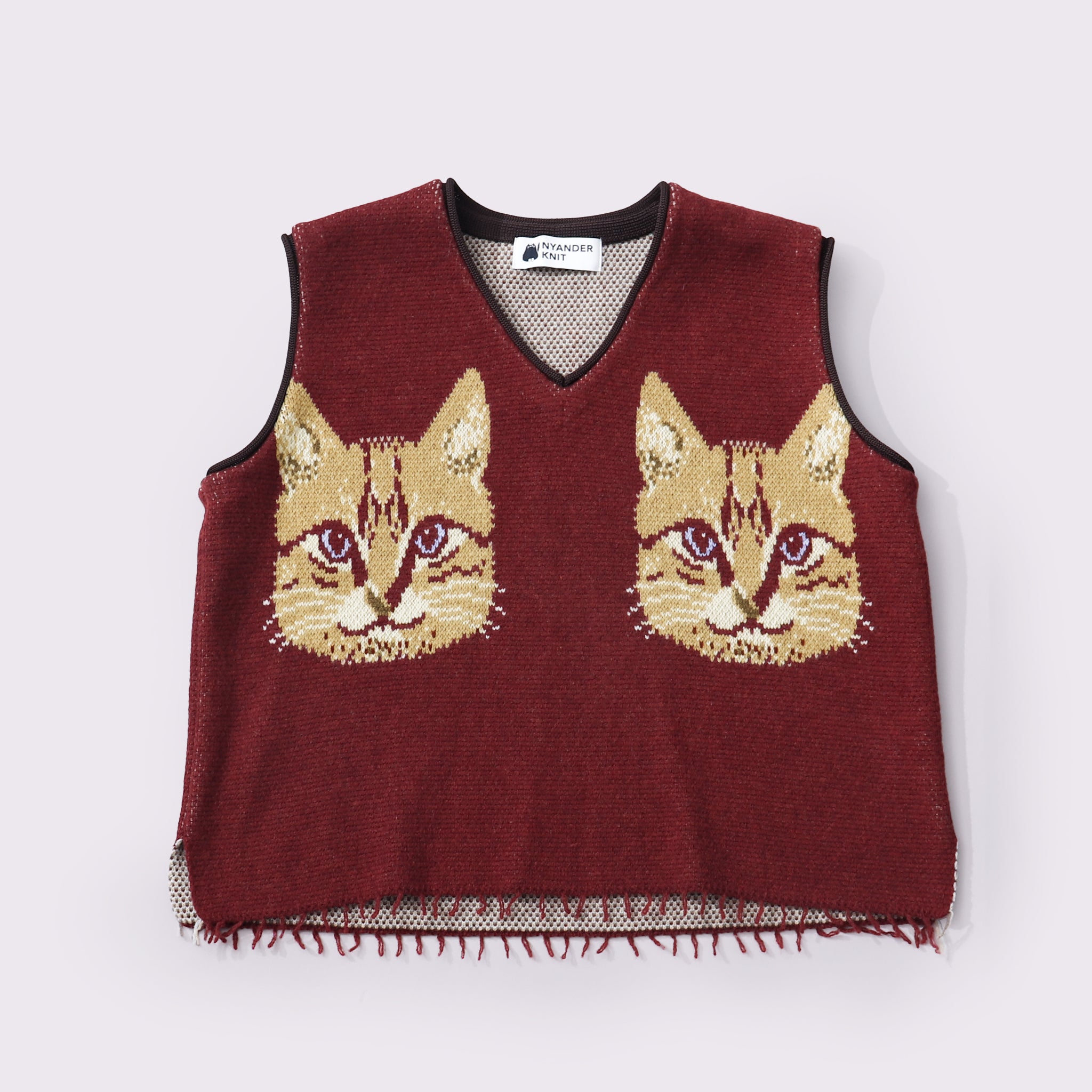 予約販売【NYANDER KNIT/ニャンダーニット】TABBY CAT KNIT VEST