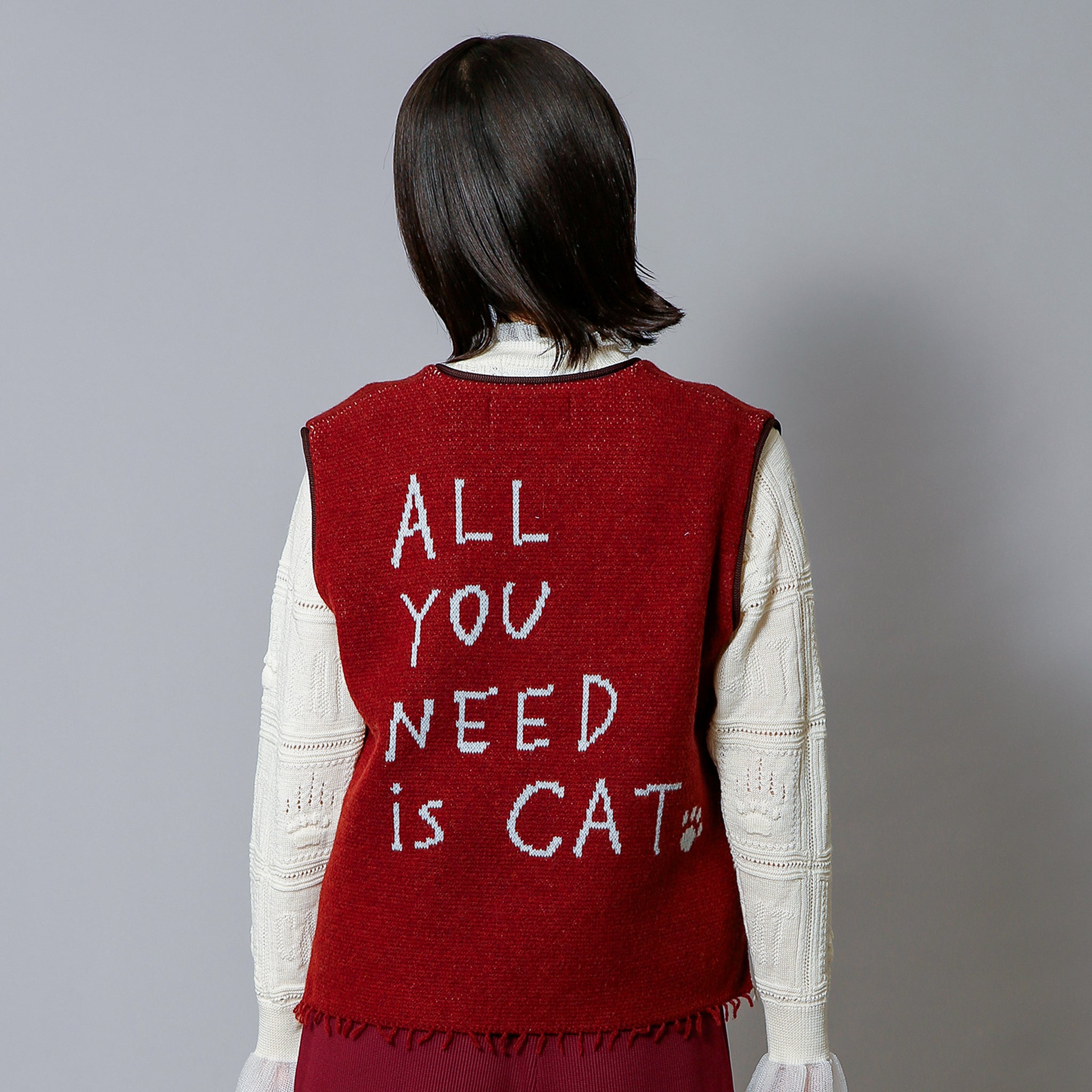 予約販売【NYANDER KNIT/ニャンダーニット】TABBY CAT KNIT VEST