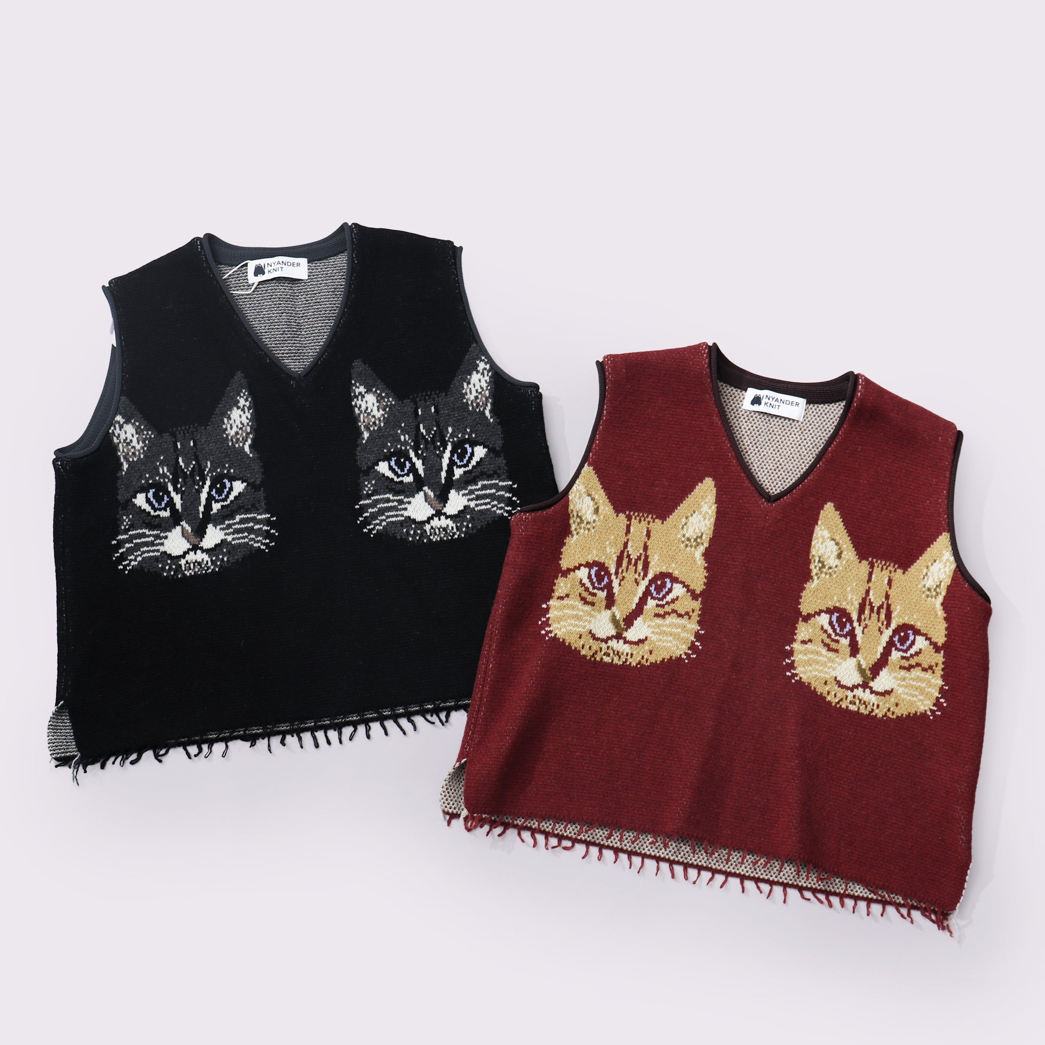 予約販売【NYANDER KNIT/ニャンダーニット】TABBY CAT KNIT VEST