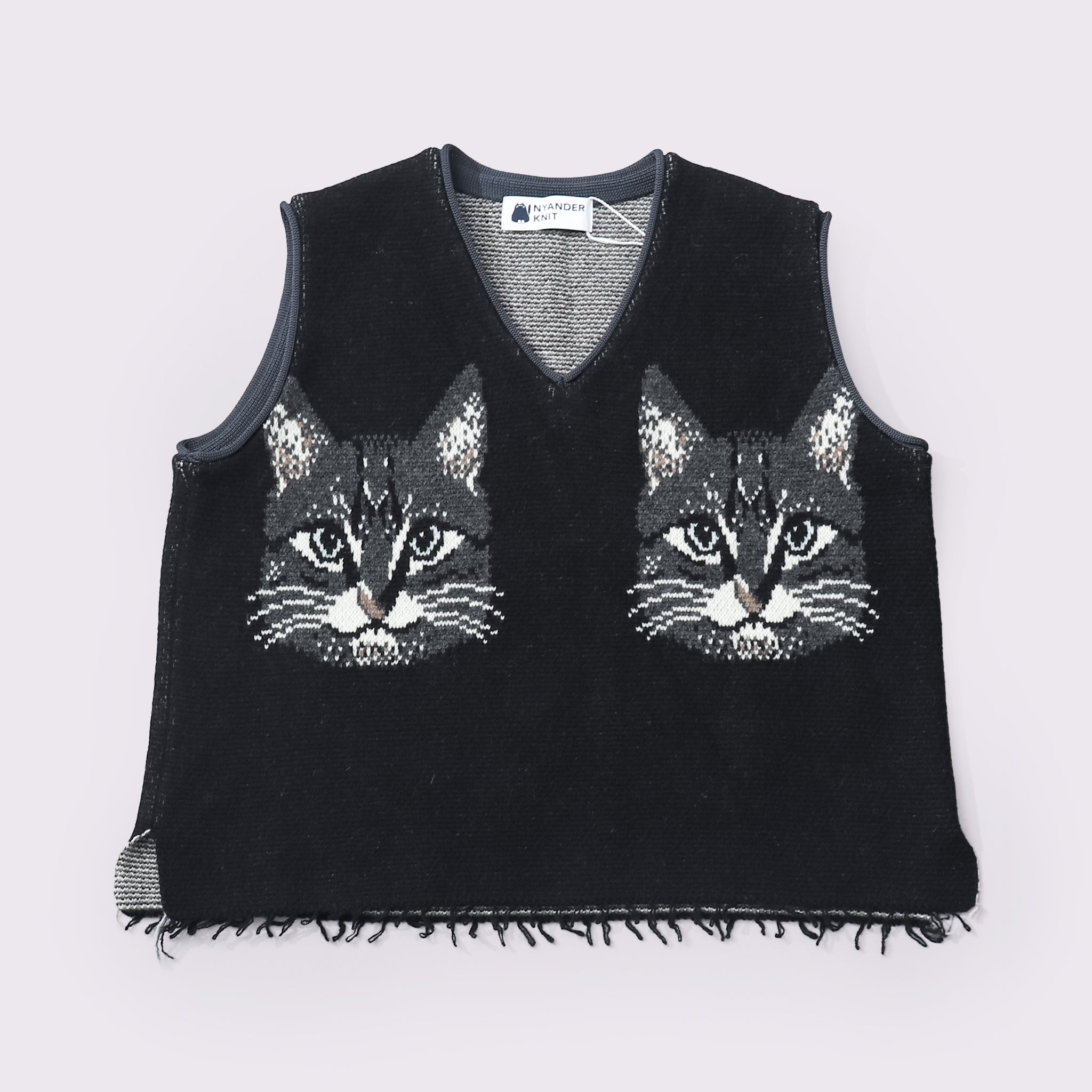 予約販売【NYANDER KNIT/ニャンダーニット】TABBY CAT KNIT VEST