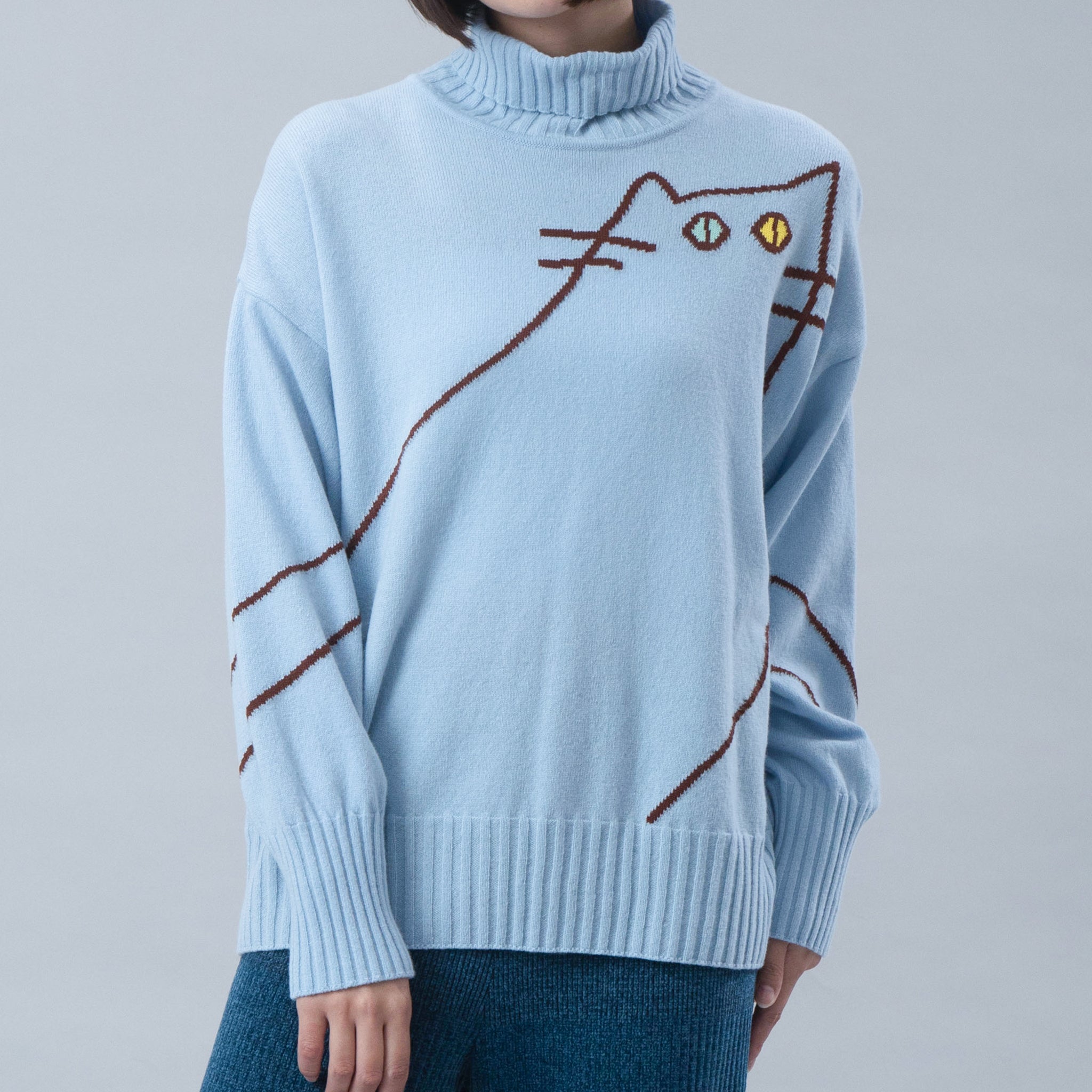 予約販売【NYANDER KNIT/ニャンダーニット】ODD EYE CAT PULL